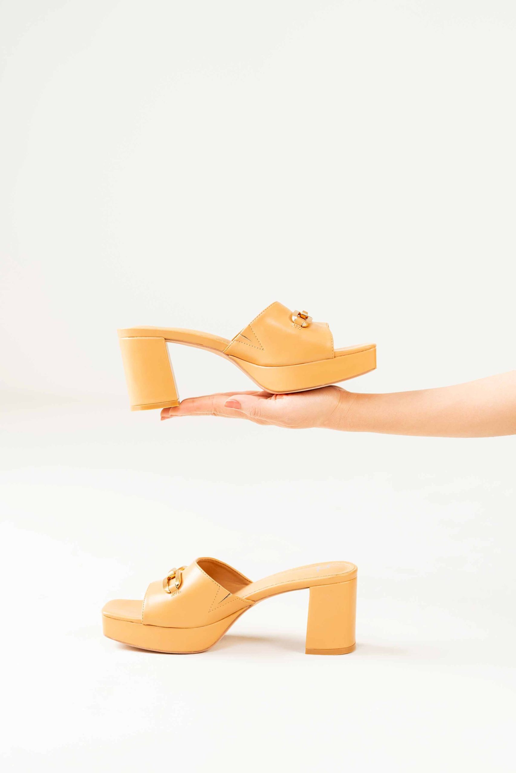 Beige Block Heels-440692918 - Image 4