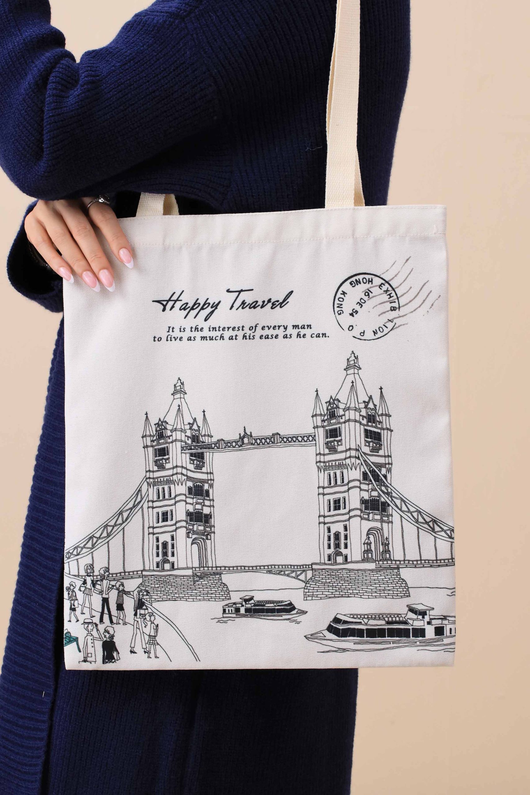 Off White Fabric Bag-443732107 - Image 2