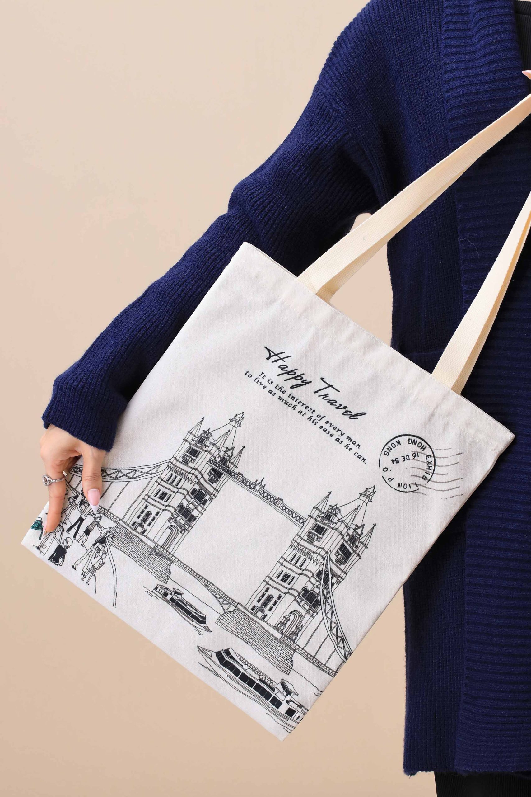 Off White Fabric Bag-443732107 - Image 5
