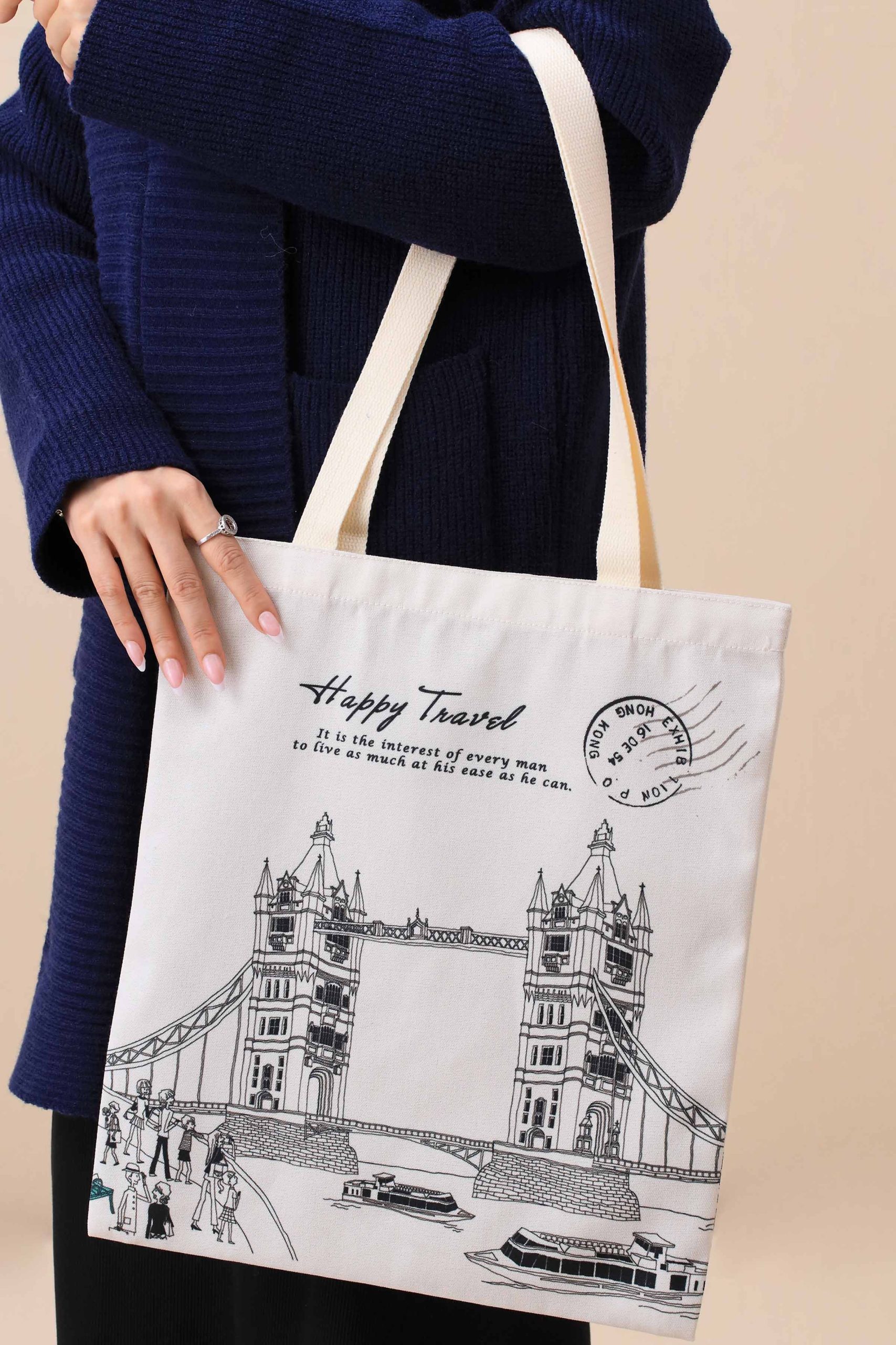 Off White Fabric Bag-443732107 - Image 4