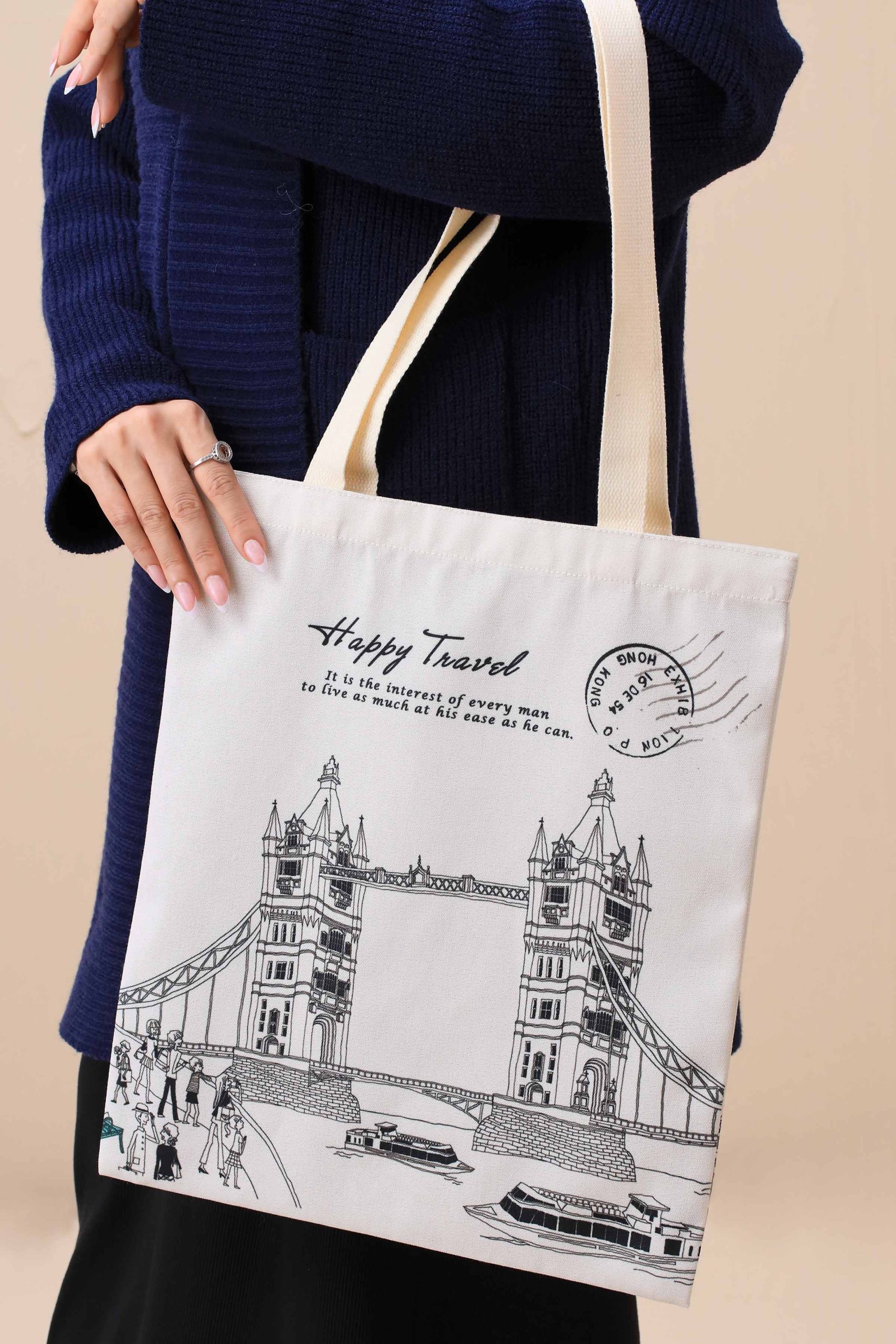 Off White Fabric Bag-443732107 - Image 3