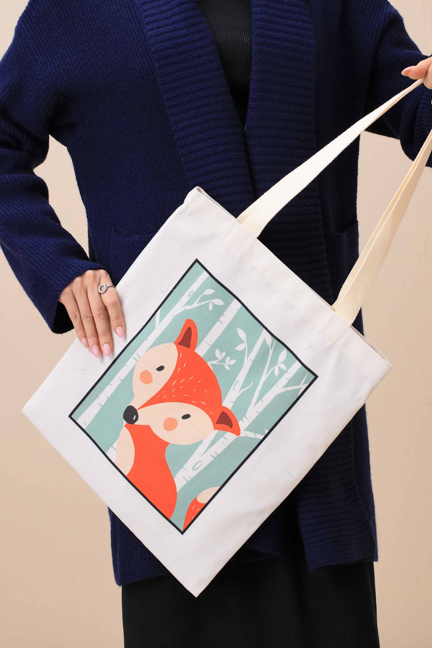 Off White Fabric Bag-443742107 - Image 4