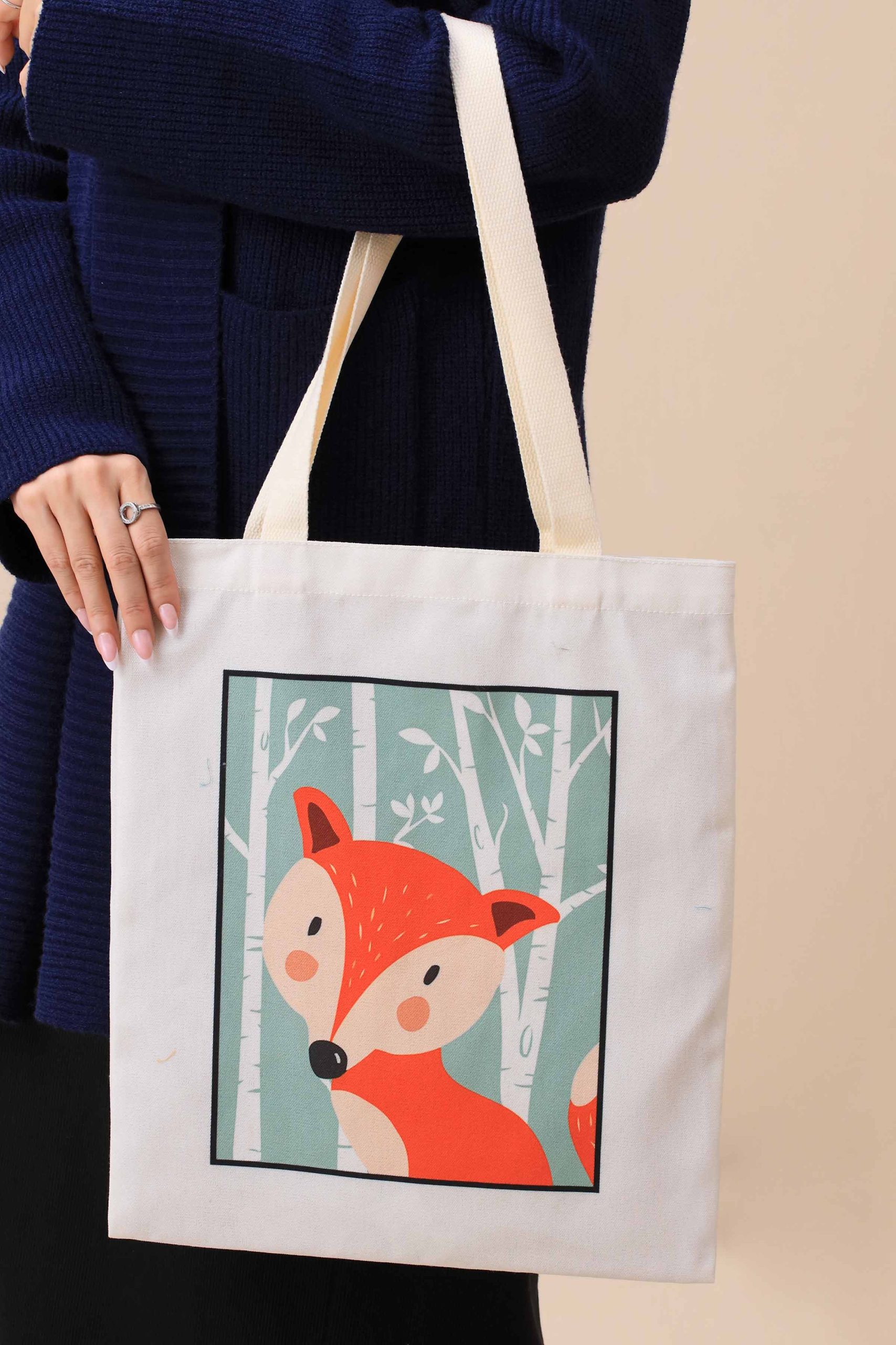 Off White Fabric Bag-443742107 - Image 2