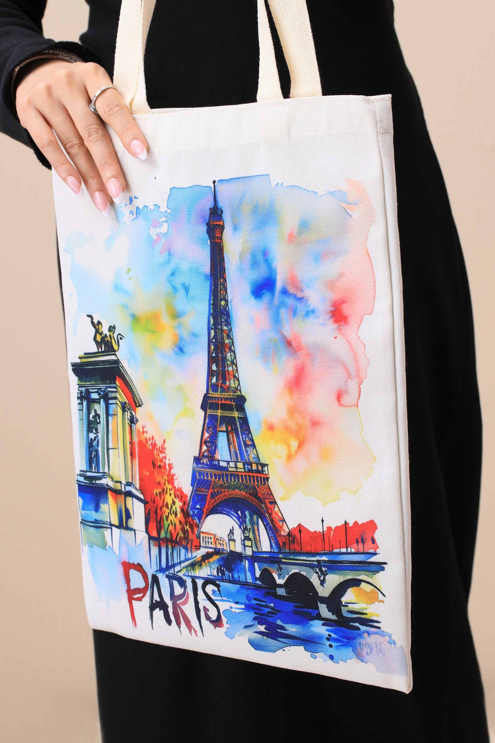 Off White Fabric Bag-443802107 - Image 4