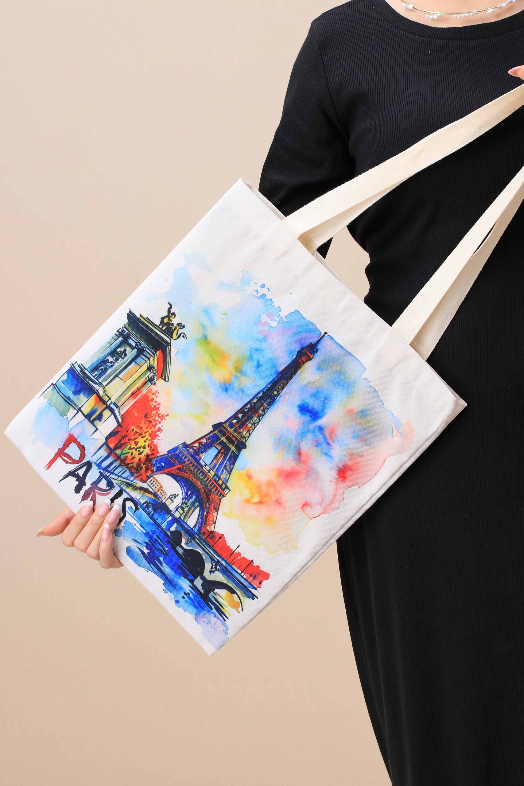 Off White Fabric Bag-443802107 - Image 5