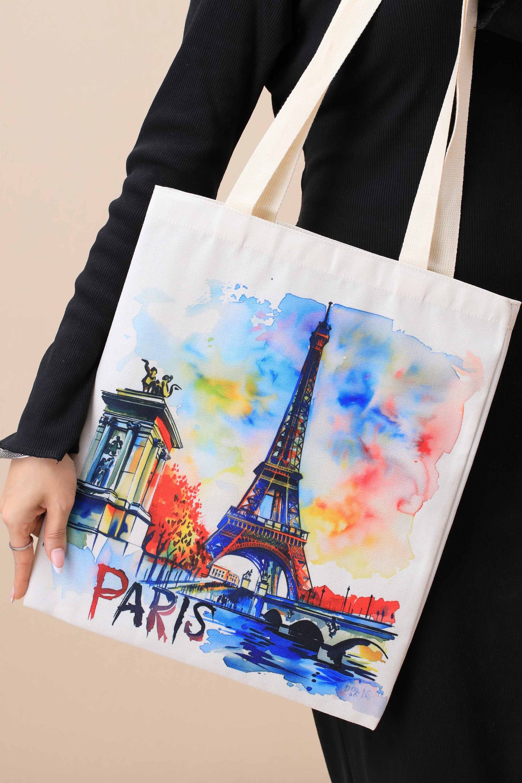 Off White Fabric Bag-443802107 - Image 3