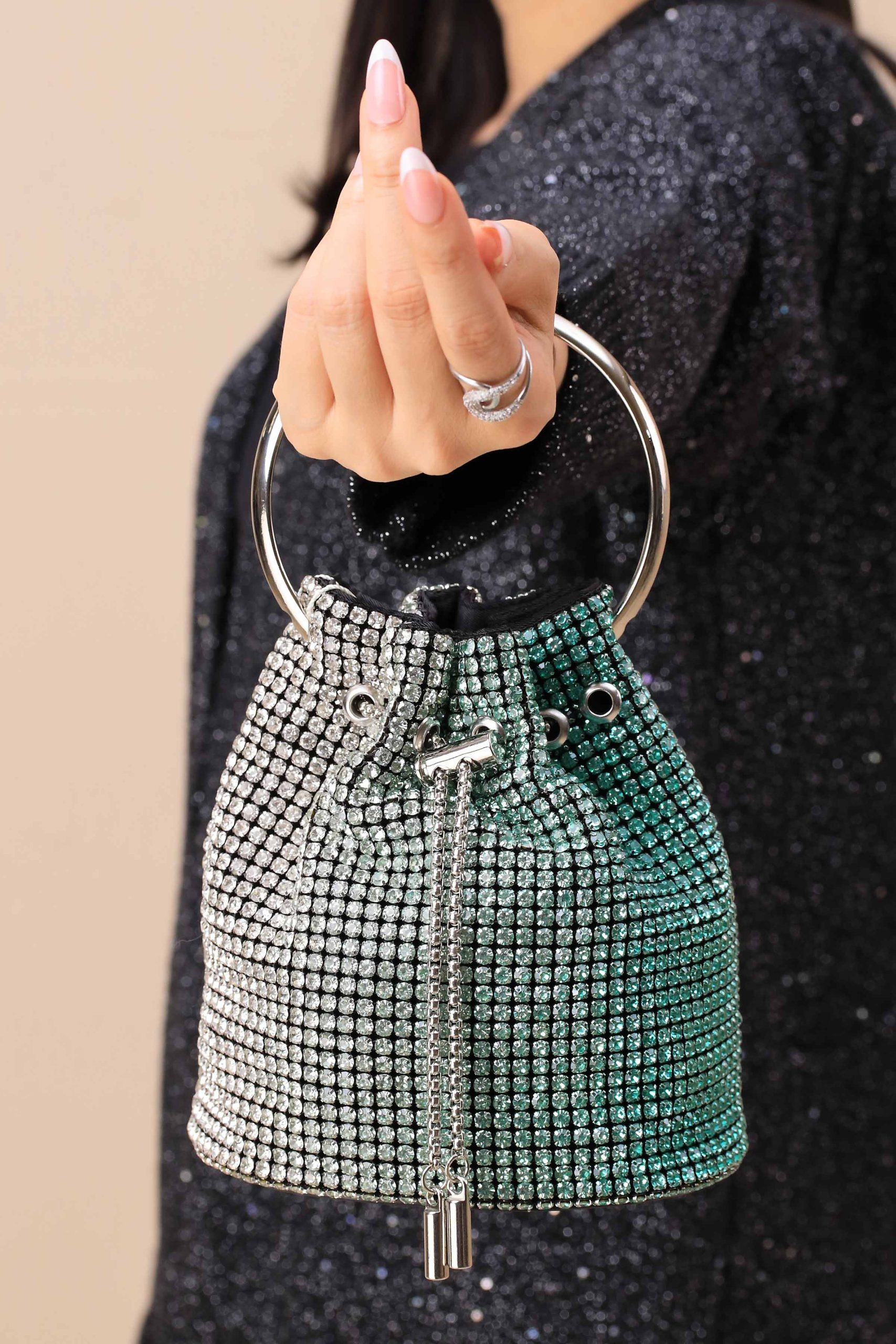 Gradient Green Clutch-444272104 - Image 2