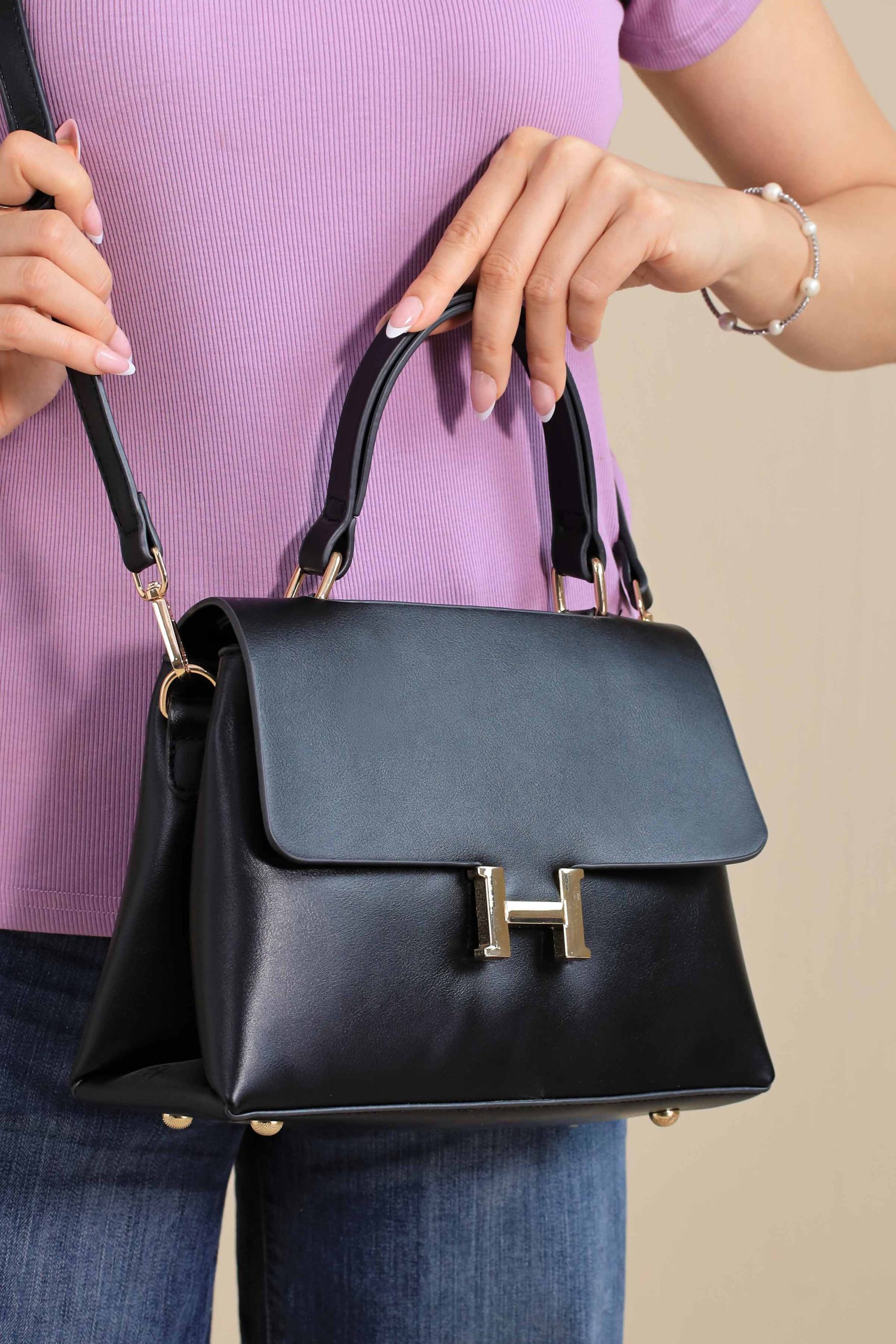 Black Shoulder Bag-444812103 - Image 4