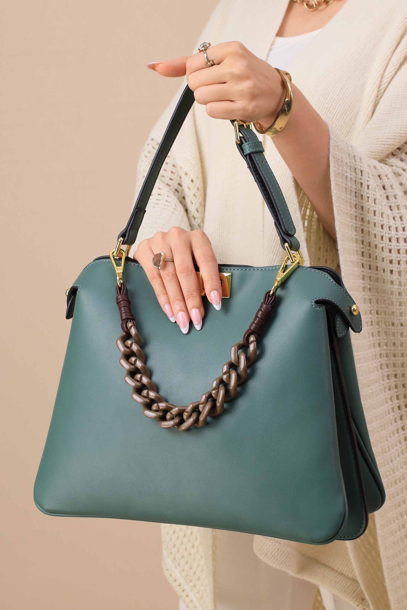 Green Shoulder Bag-445462104 - Image 3