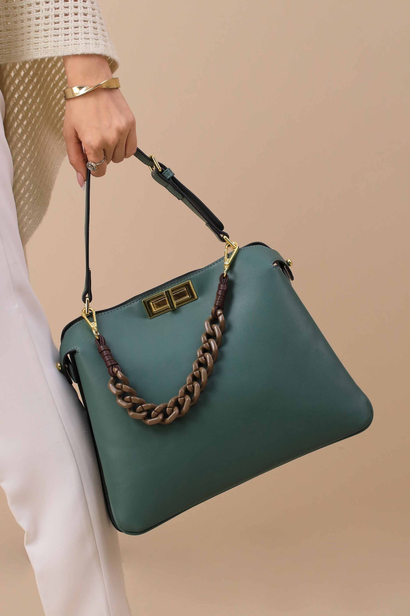 Green Shoulder Bag-445462104 - Image 5