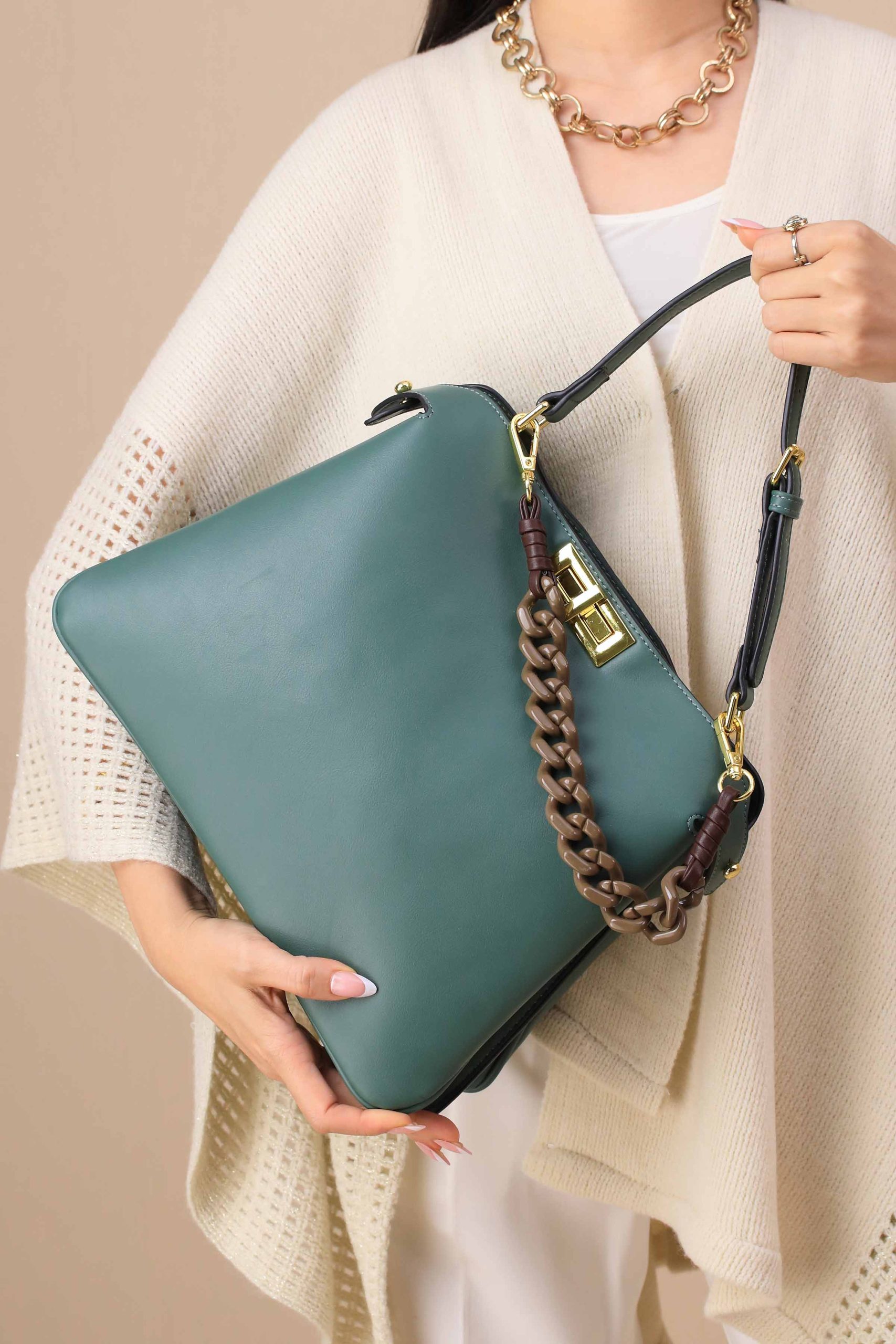 Green Shoulder Bag-445462104 - Image 4