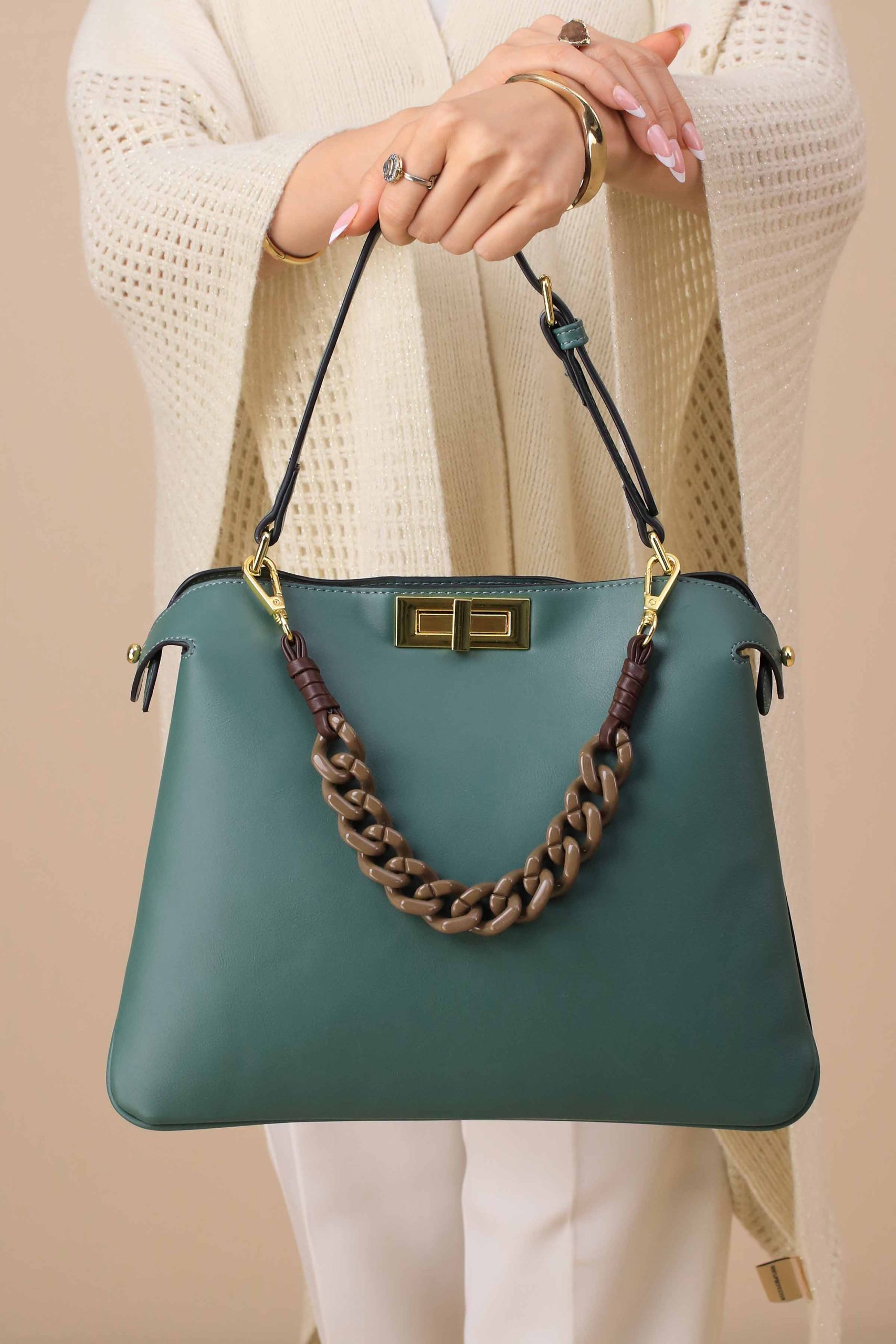 Green Shoulder Bag-445462104 - Image 2