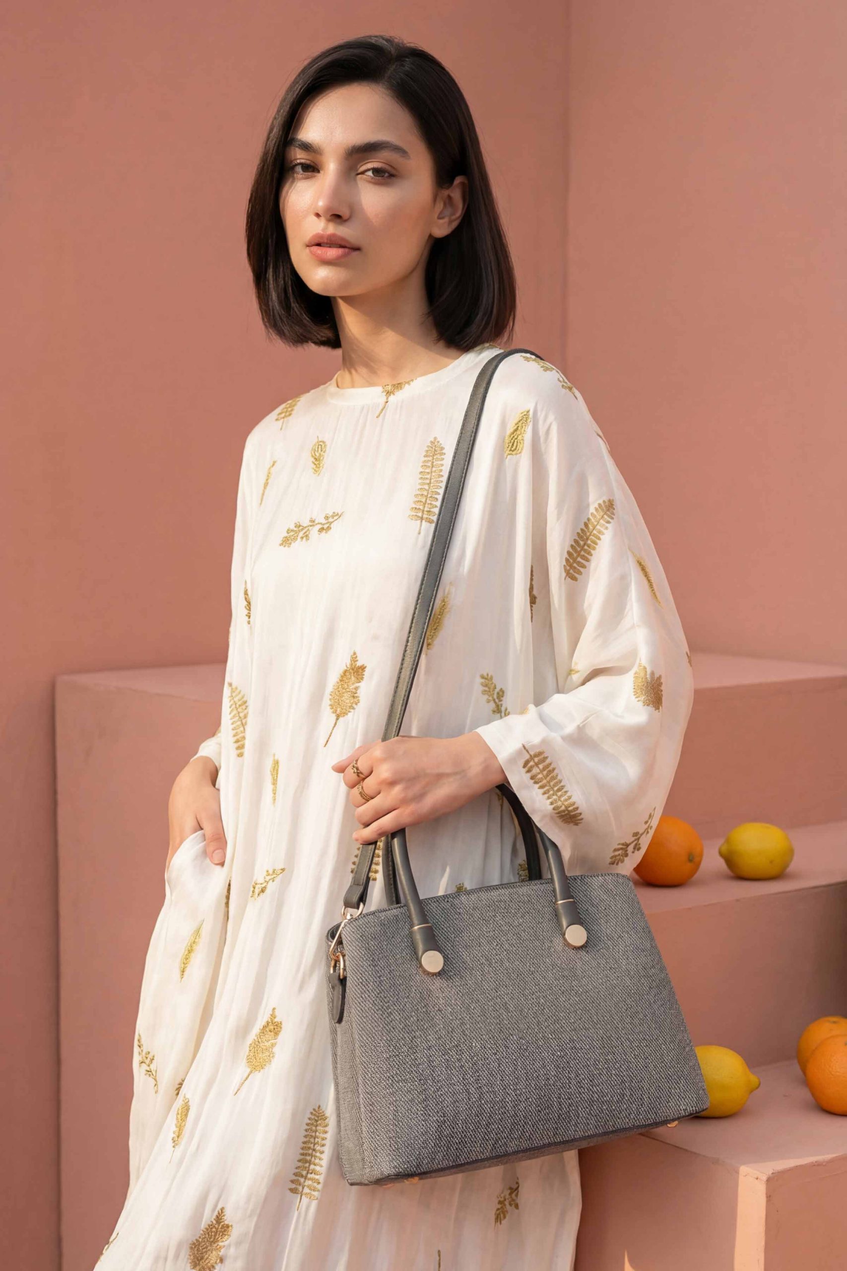 Grey Shoulder Bag-445522111 - Image 3