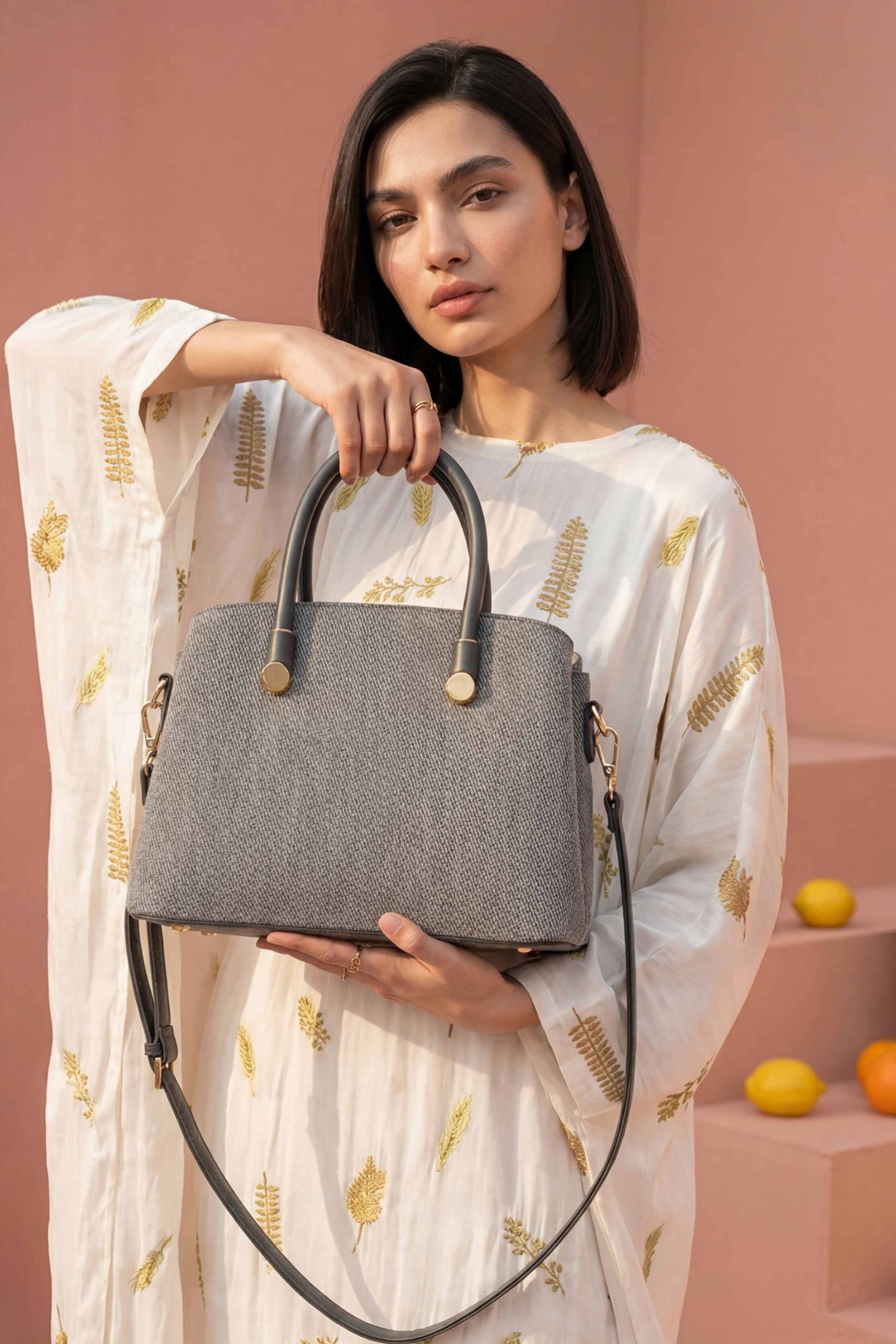 Grey Shoulder Bag-445522111 - Image 4