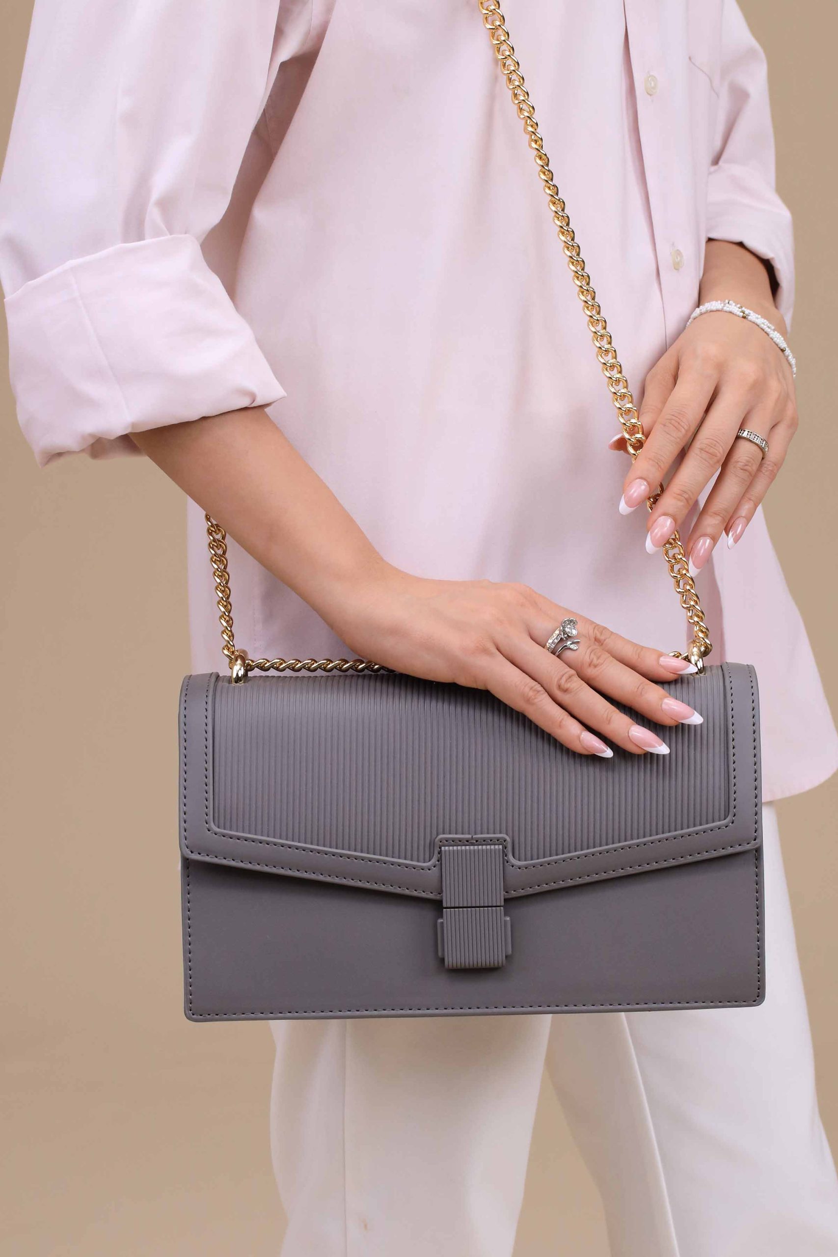 Grey Shoulder Bag-445642111 - Image 5