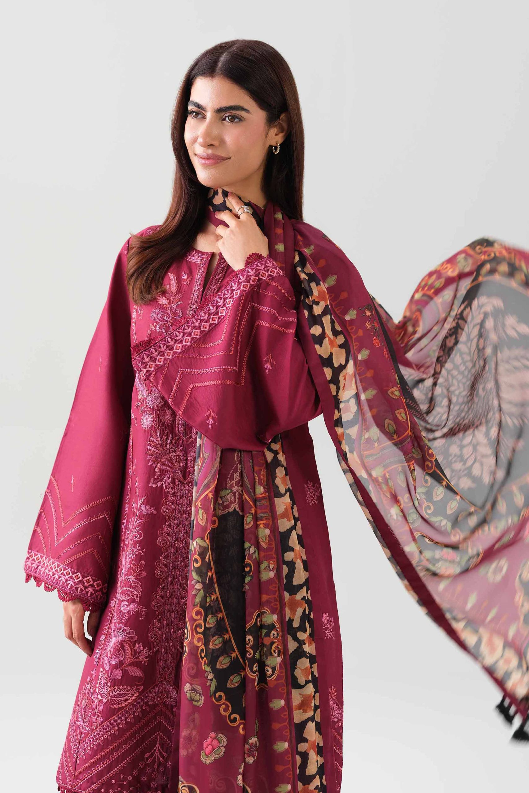 3 Piece - Digital Printed Embroidered Suit - 42601072 - Image 4