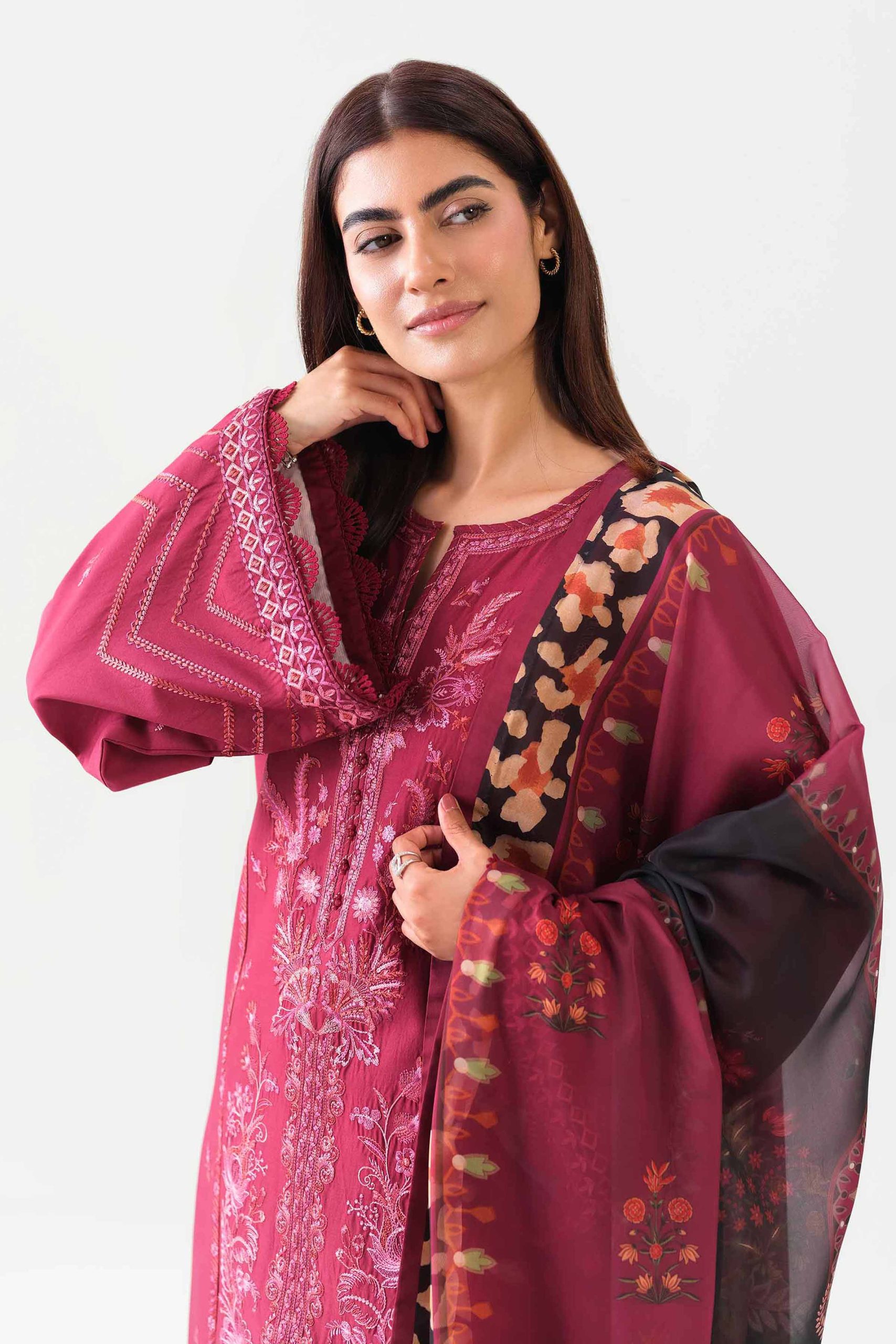 3 Piece - Digital Printed Embroidered Suit - 42601072 - Image 2