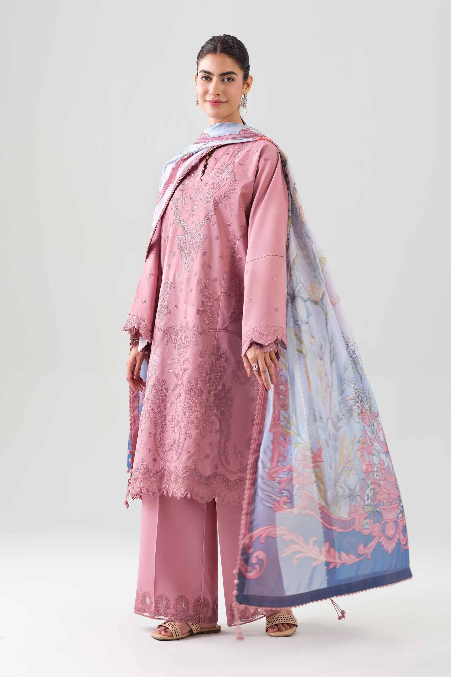 3 Piece - Digital Printed Embroidered Suit - 42601077 - Image 4