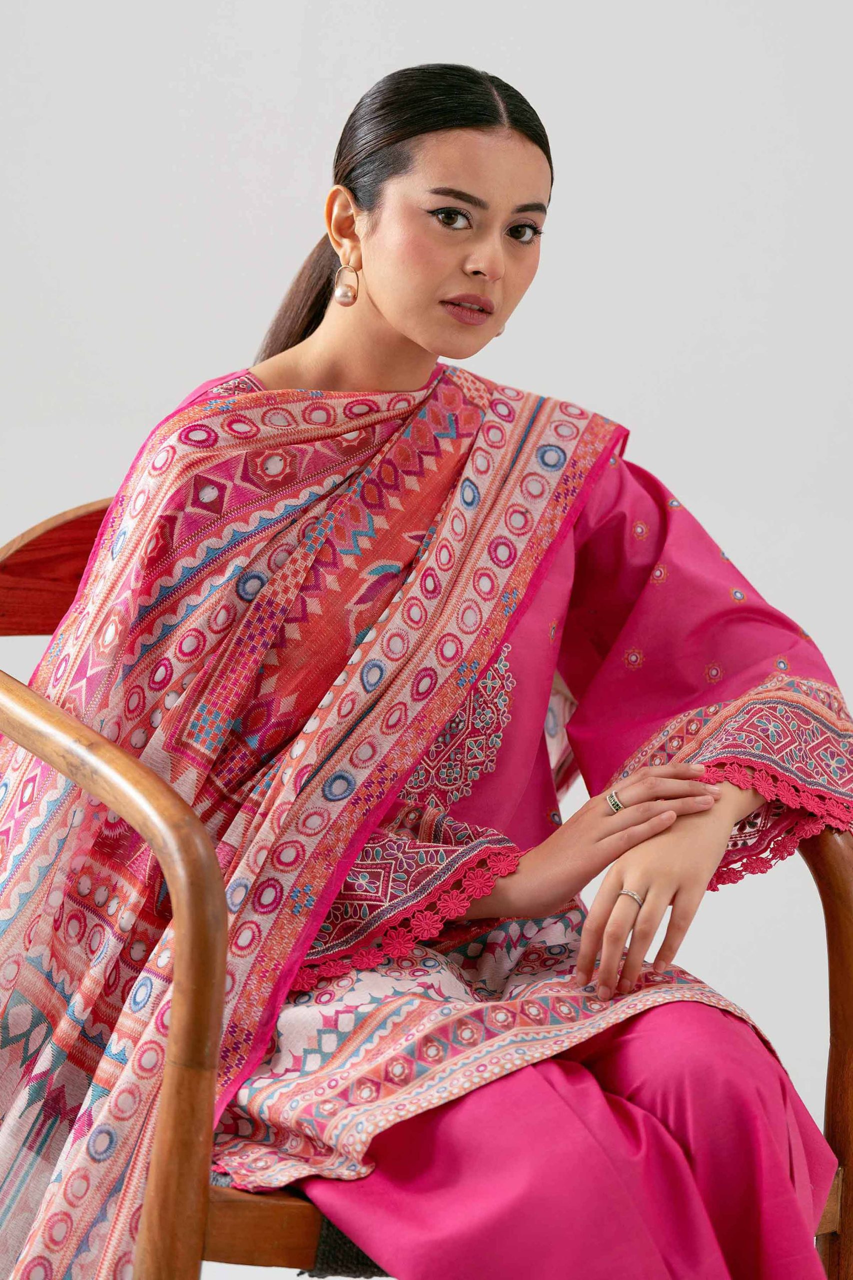 3 Piece - Digital Printed Embroidered Suit - 42601103 - Image 2