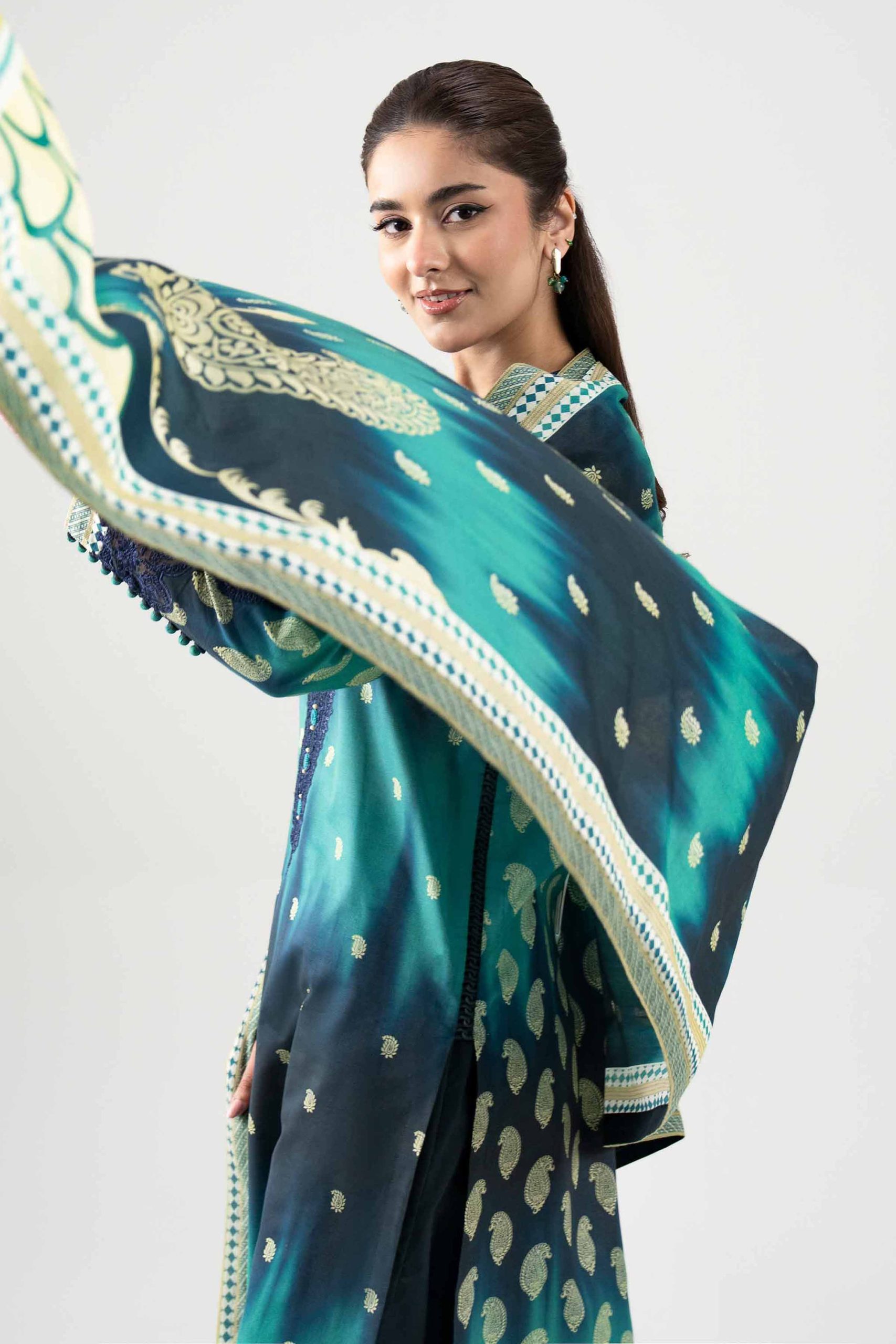 3 Piece - Digital Printed Embroidered Suit - 42601108 - Image 2