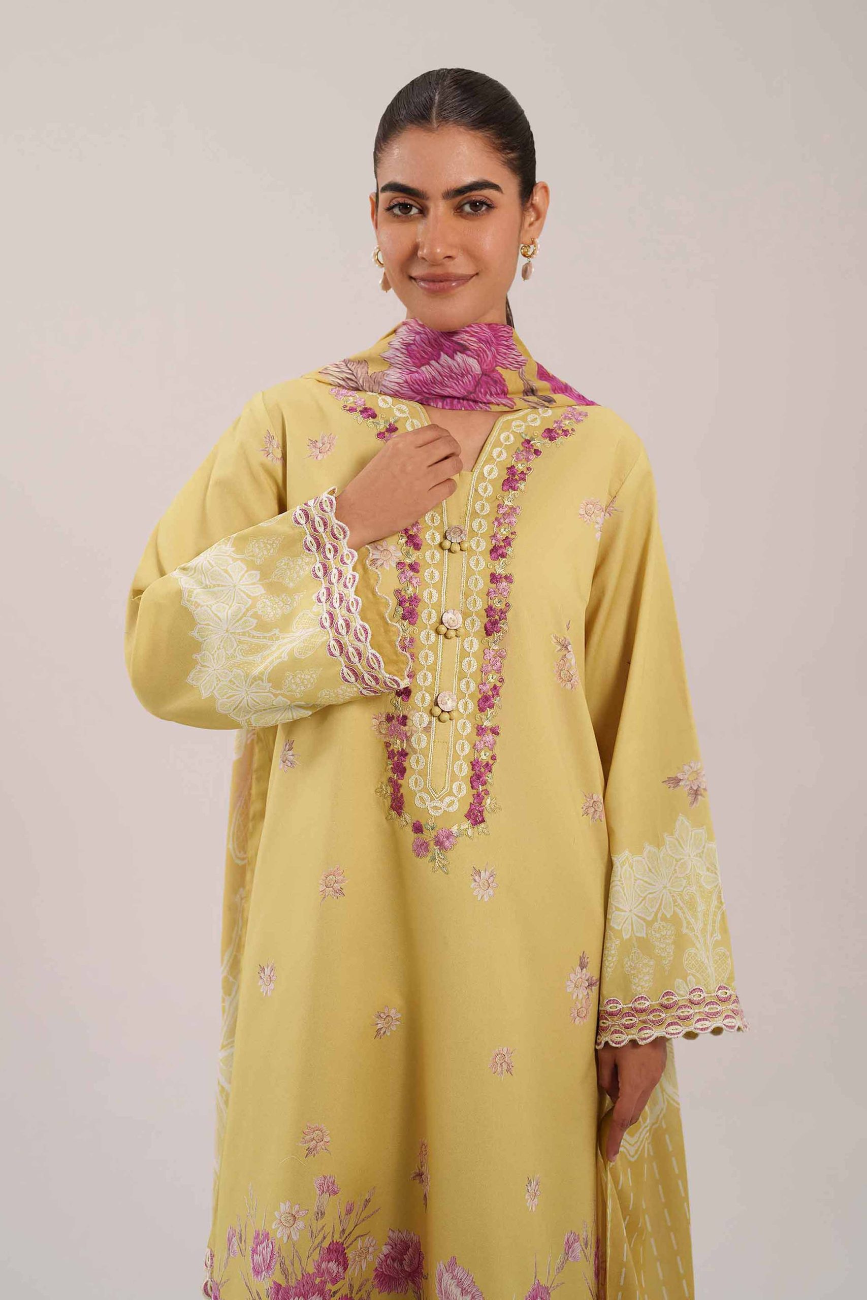 3 Piece - Digital Printed Embroidered Suit - 42601109 - Image 2