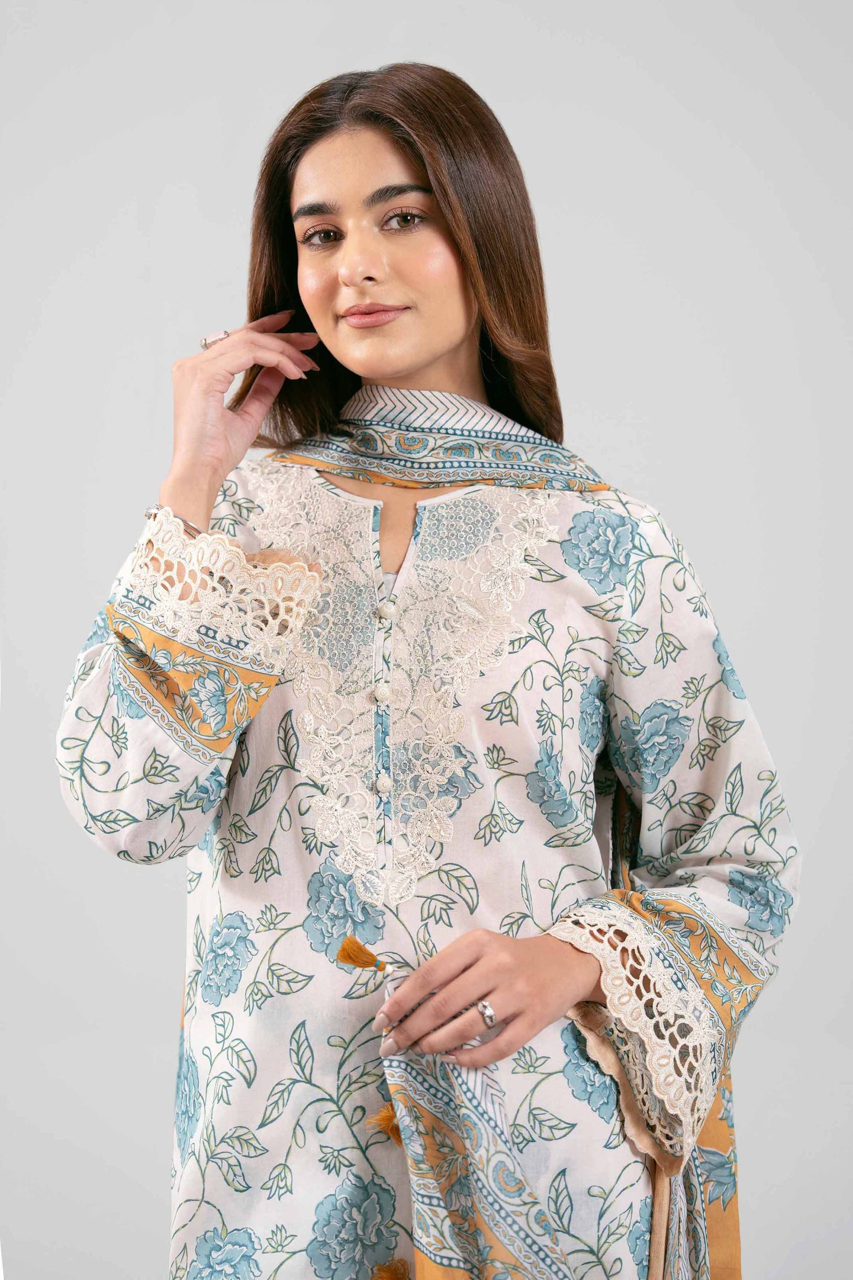 3 Piece - Printed Embroidered Suit - 42601166 - Image 2