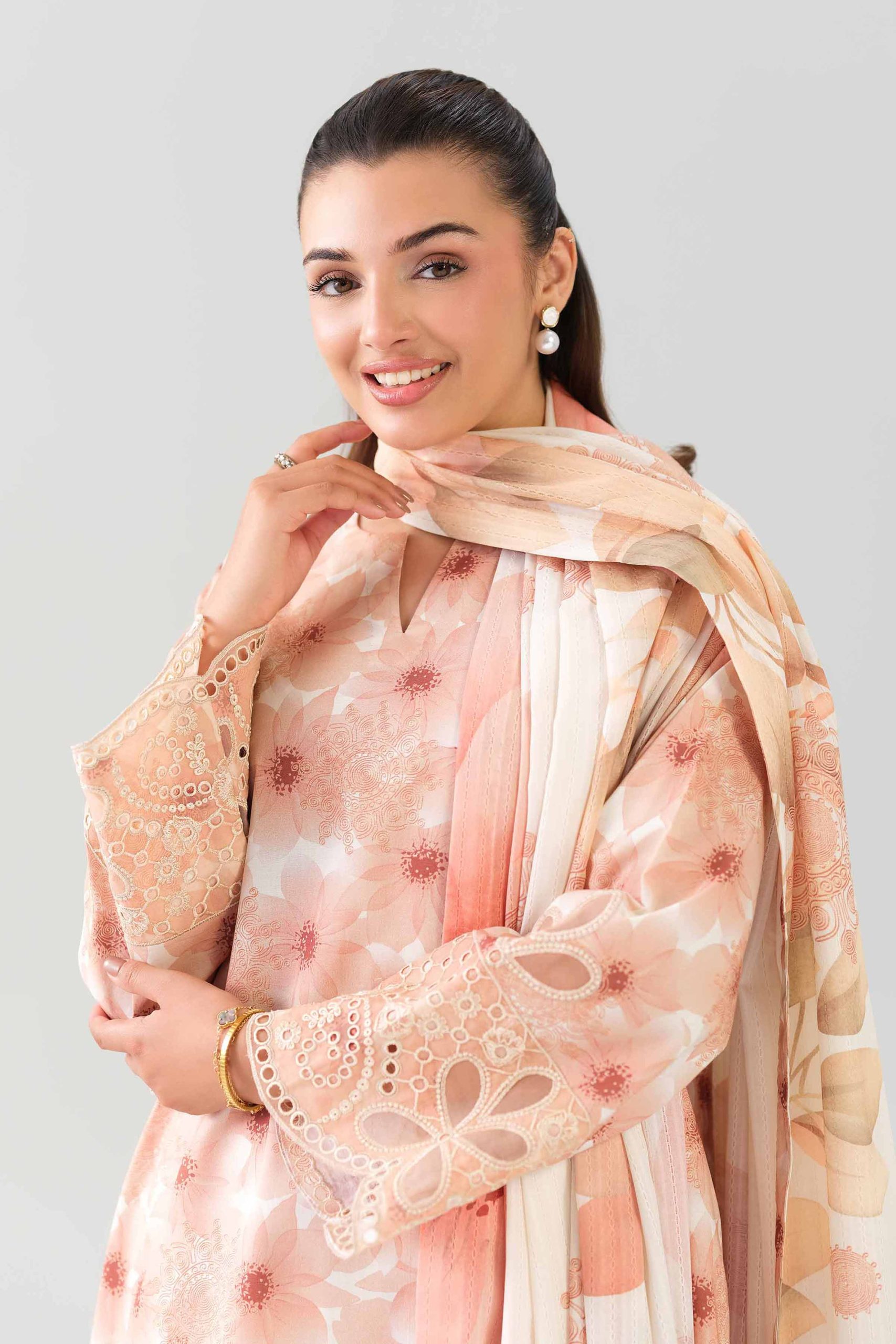 3 Piece - Digital Printed Embroidered Suit - 42601203 - Image 4
