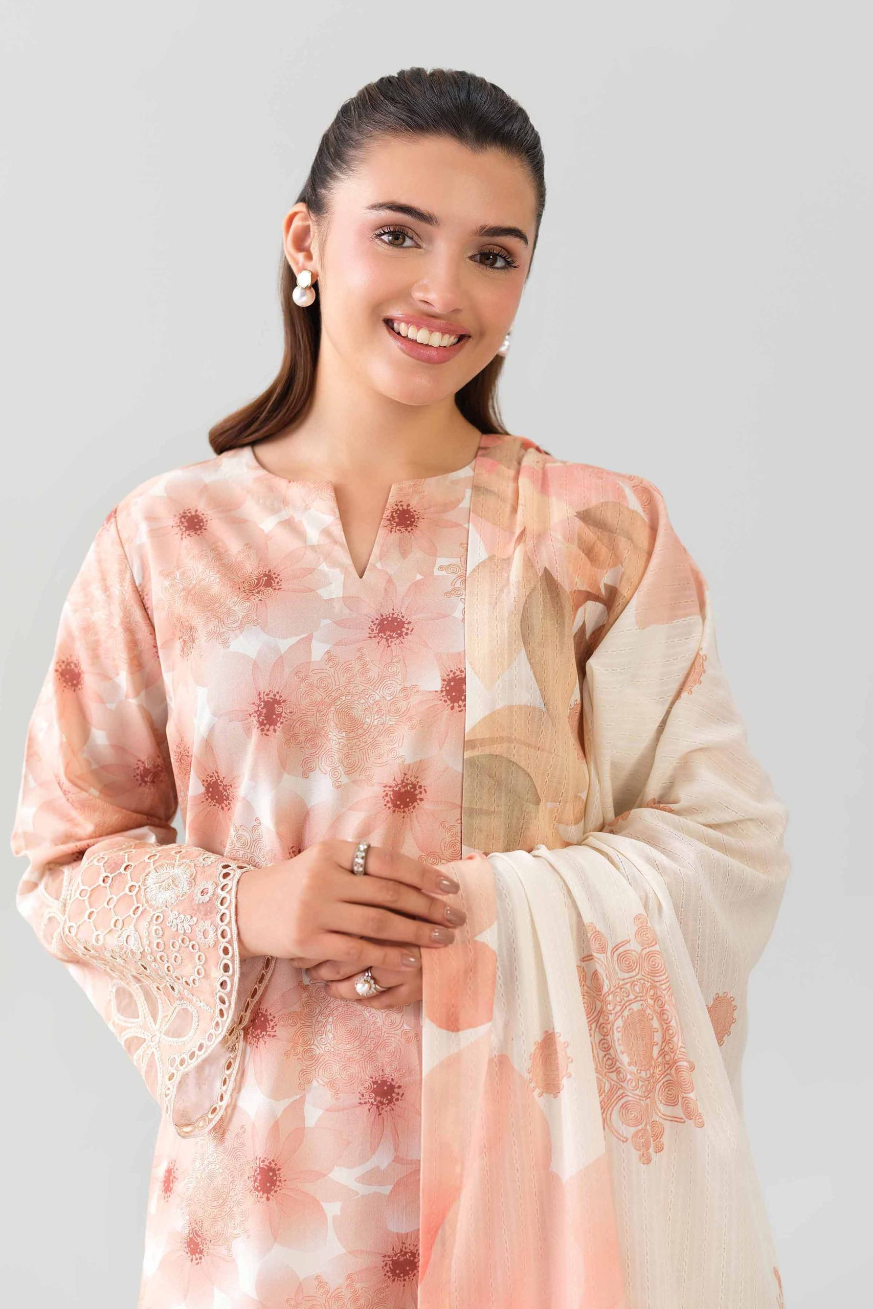 3 Piece - Digital Printed Embroidered Suit - 42601203 - Image 2