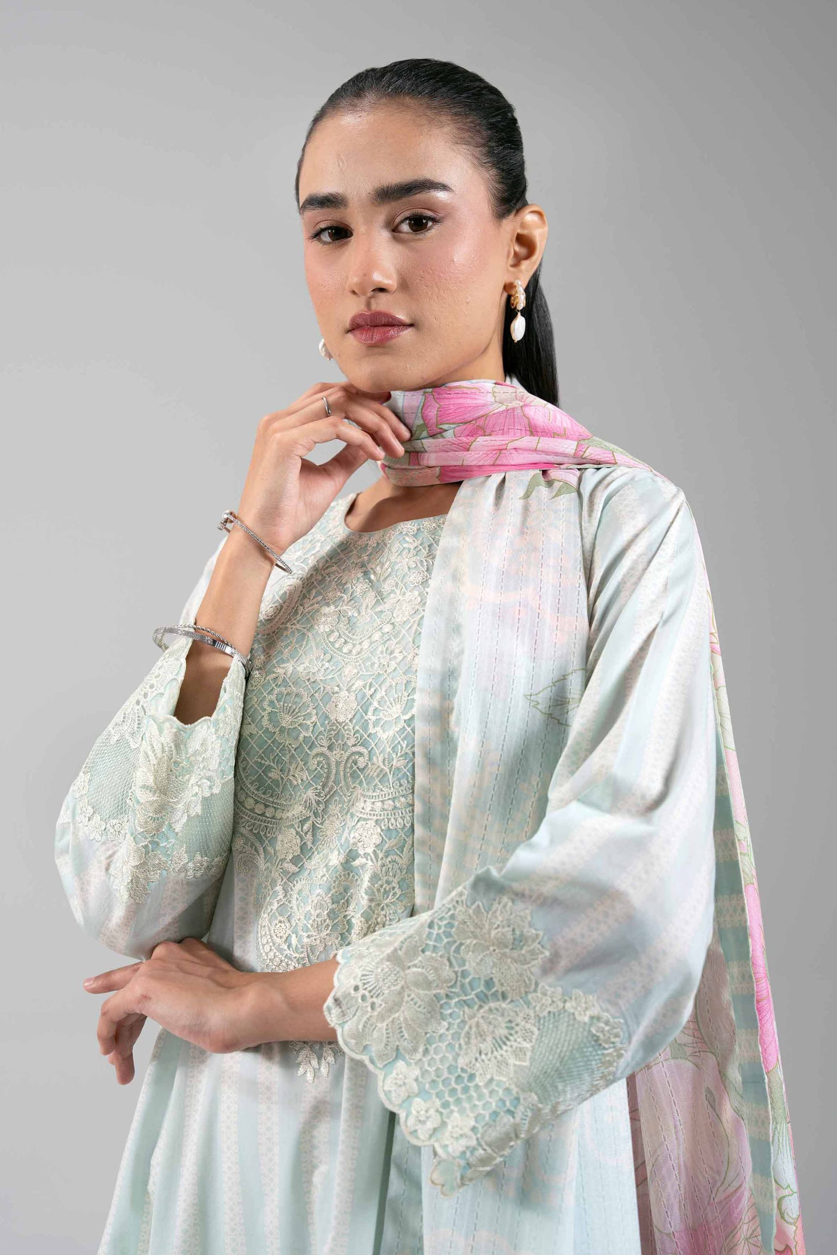 3 Piece - Digital Printed Embroidered Suit - 42601208 - Image 5