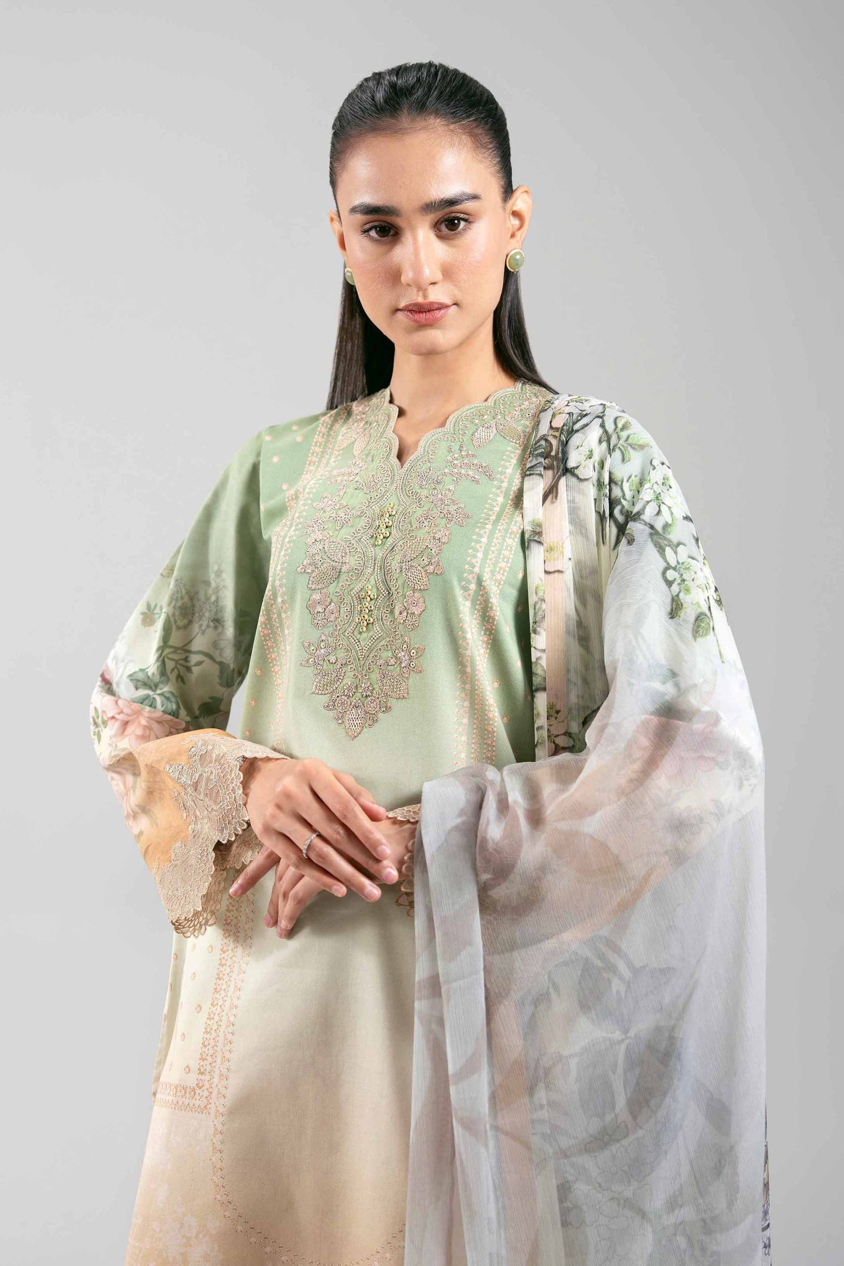 3 Piece - Digital Printed Embroidered Suit - 42601214 - Image 2