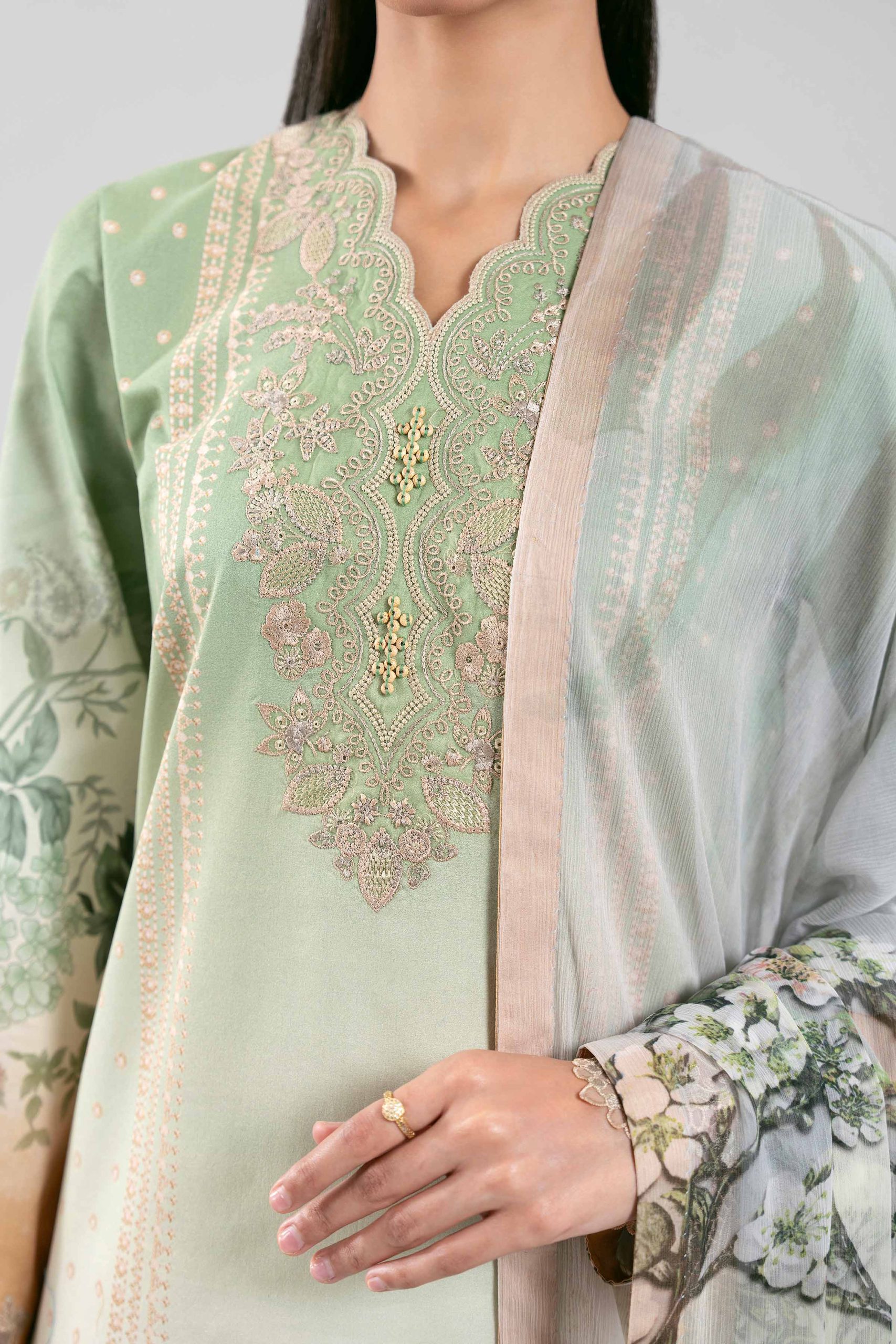 3 Piece - Digital Printed Embroidered Suit - 42601214 - Image 5