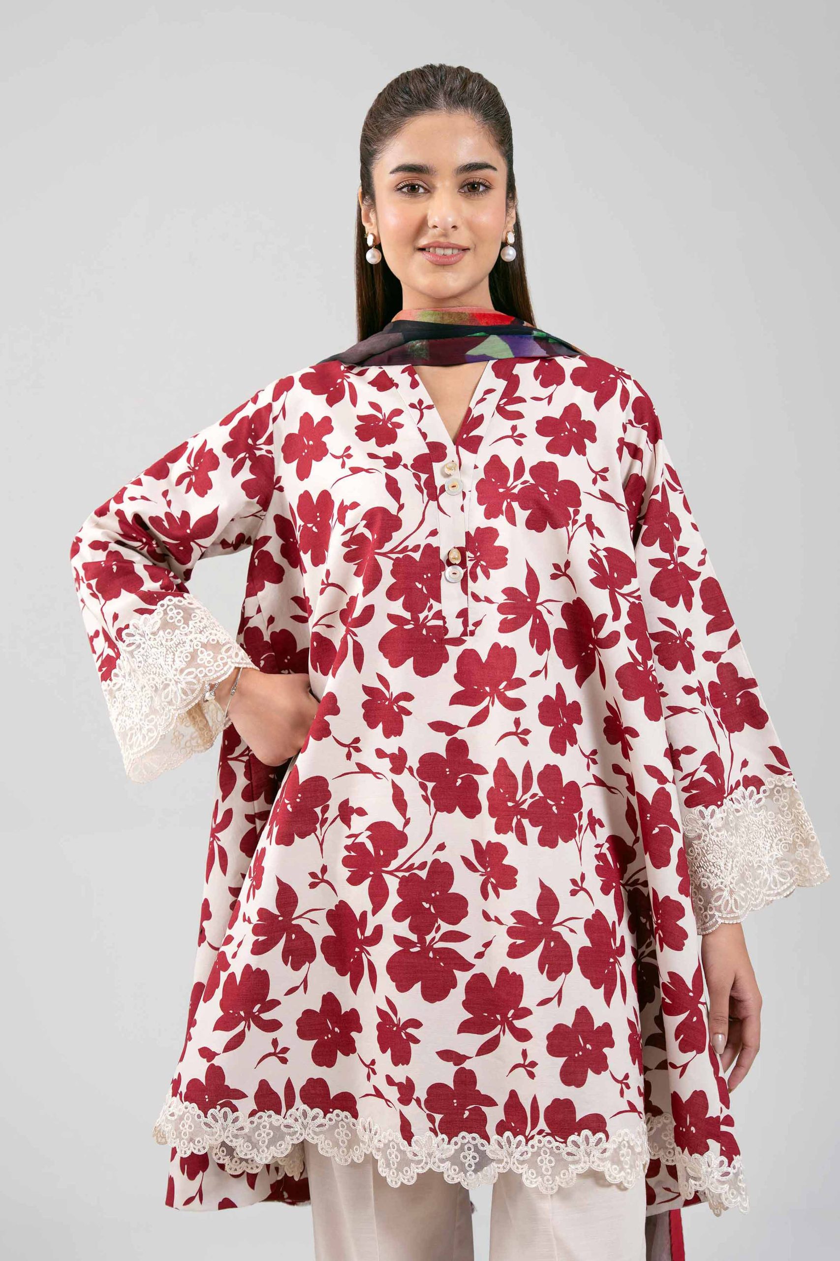 3 Piece - Digital Printed Embroidered Suit - 42601219 - Image 2