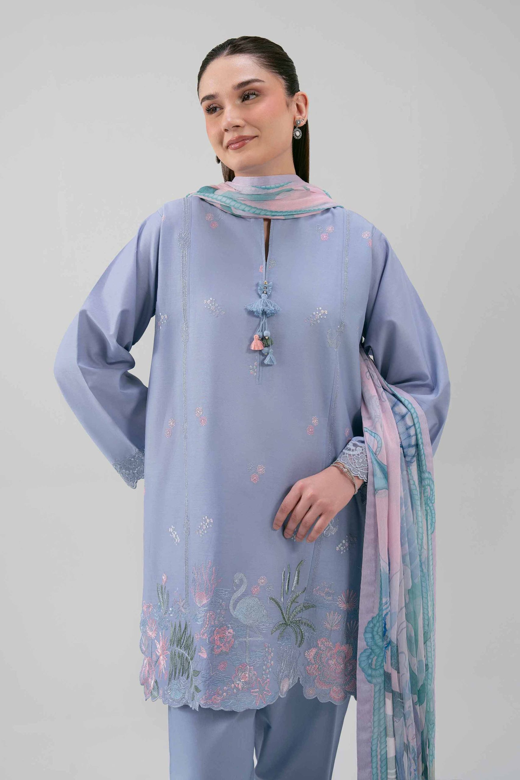 3 Piece - Digital Printed Embroidered Suit - 42601222 - Image 2