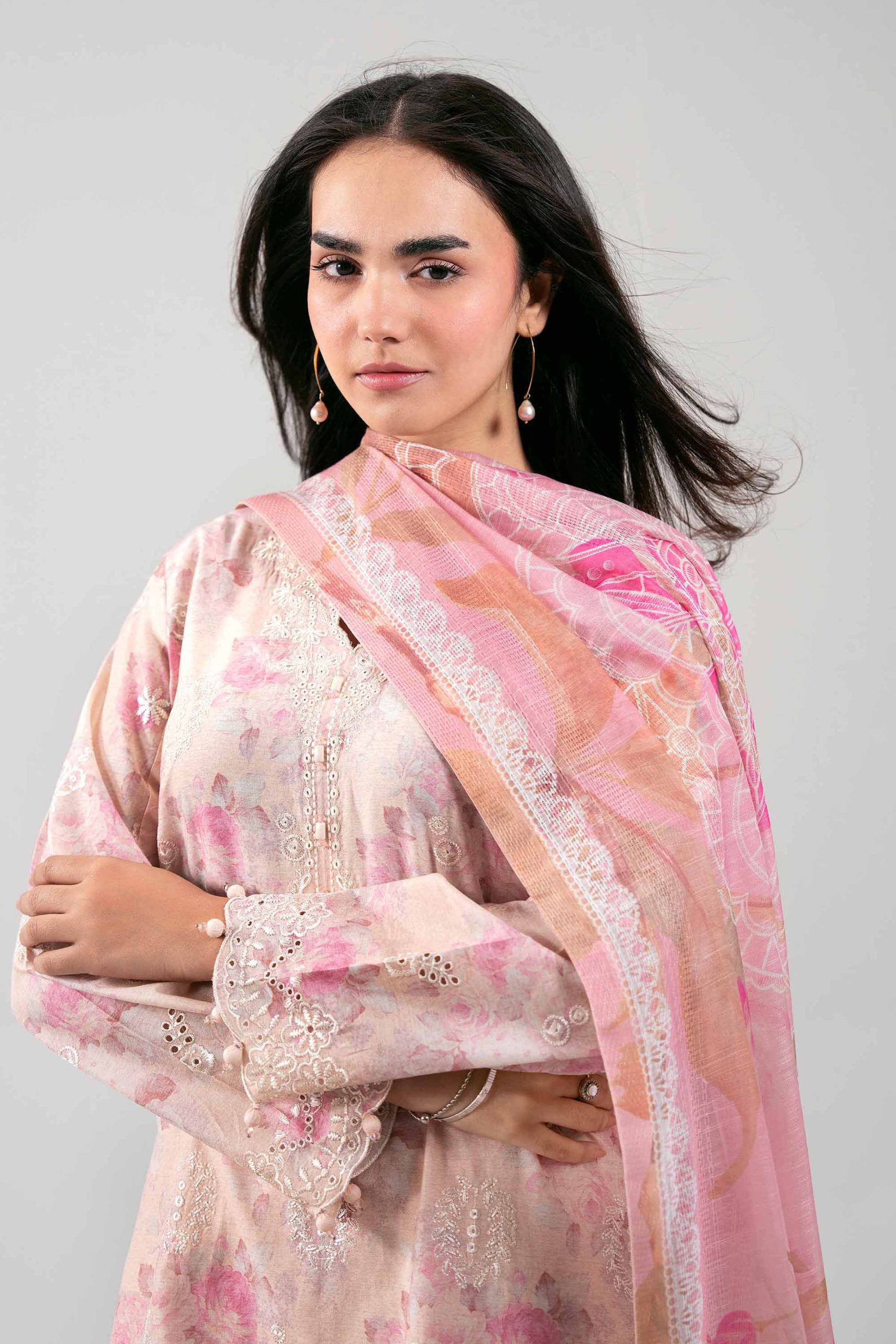 3 Piece - Digital Printed Embroidered Suit - 42601237 - Image 2