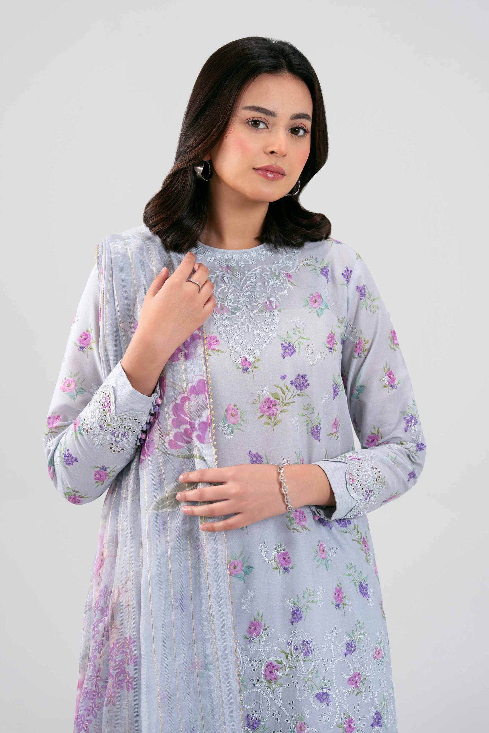 3 Piece - Digital Printed Embroidered Suit - 42601240 - Image 2