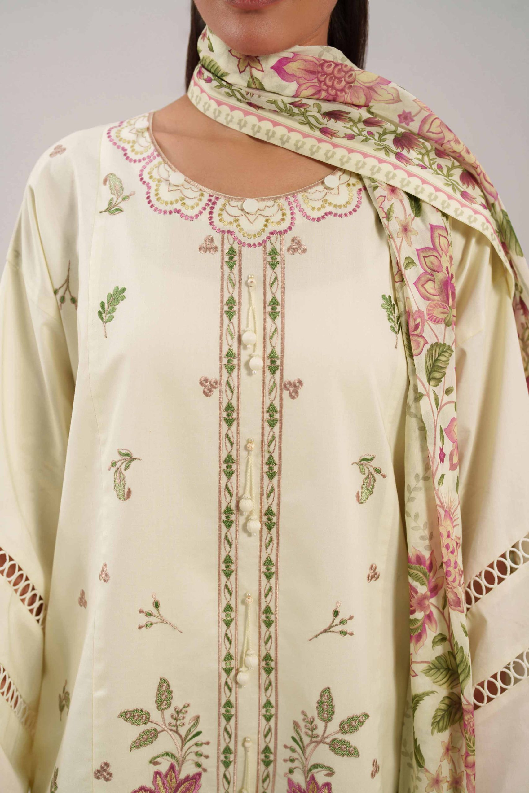 3 Piece - Printed Embroidered Suit - 42601278 - Image 4