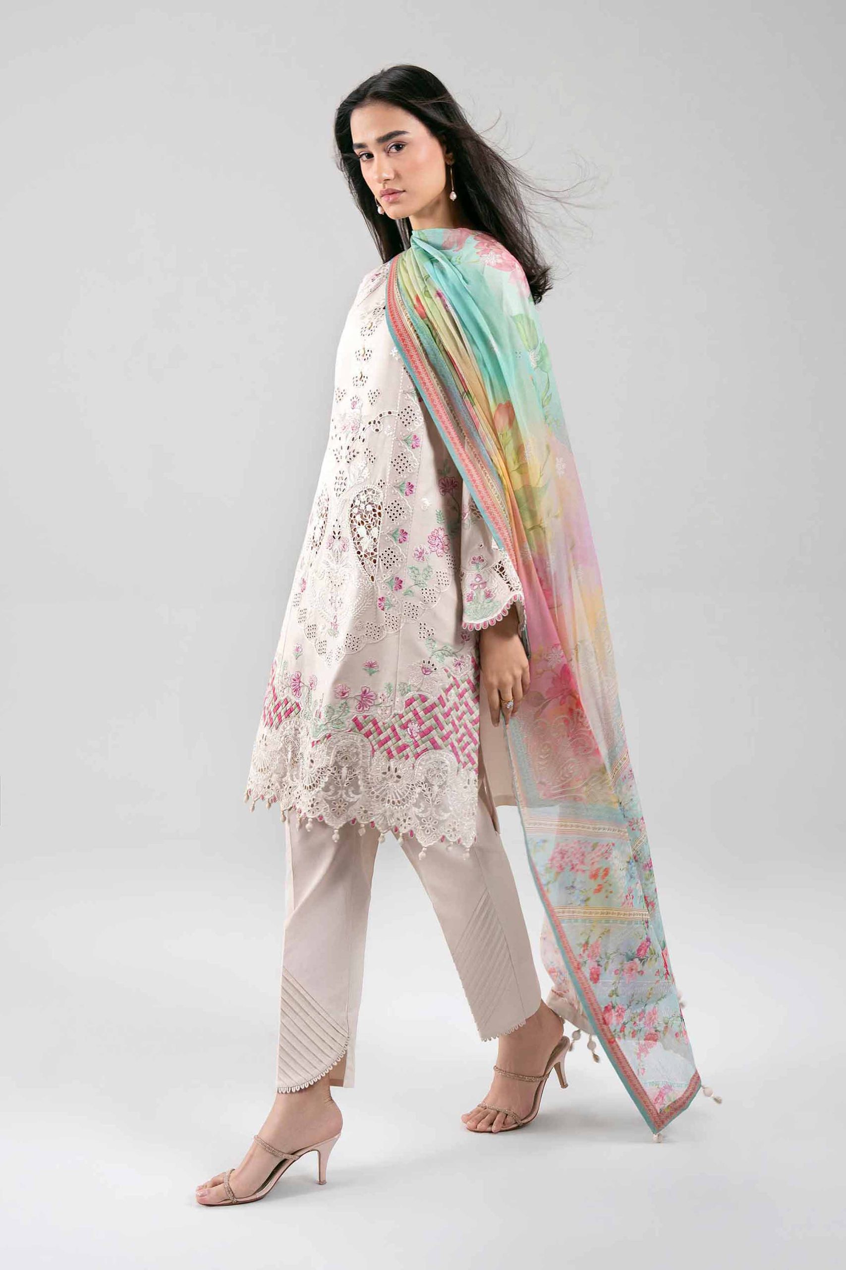 3 Piece - Digital Printed Embroidered Suit - 42601287
