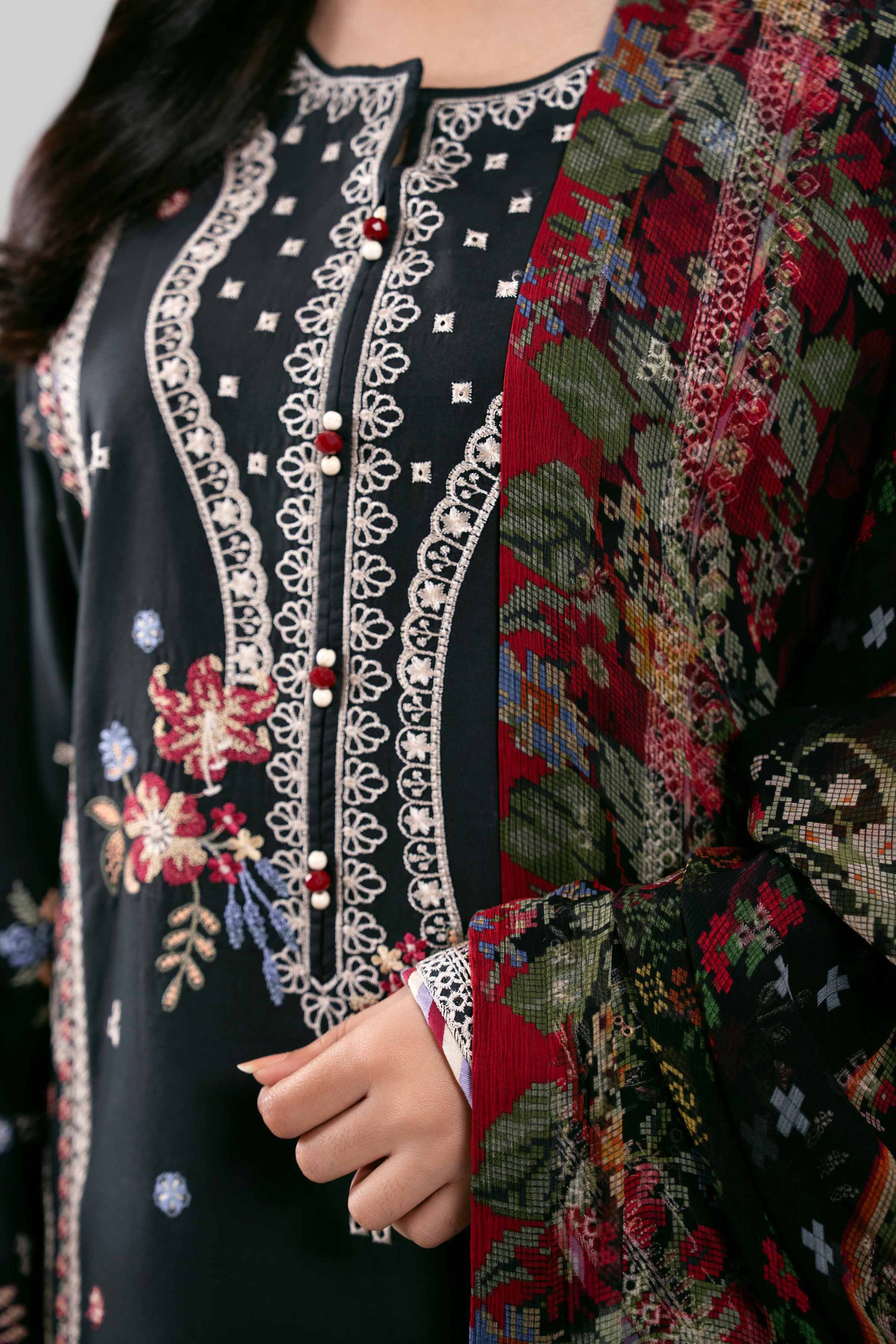 3 Piece - Digital Printed Embroidered Suit - 42601289 - Image 5