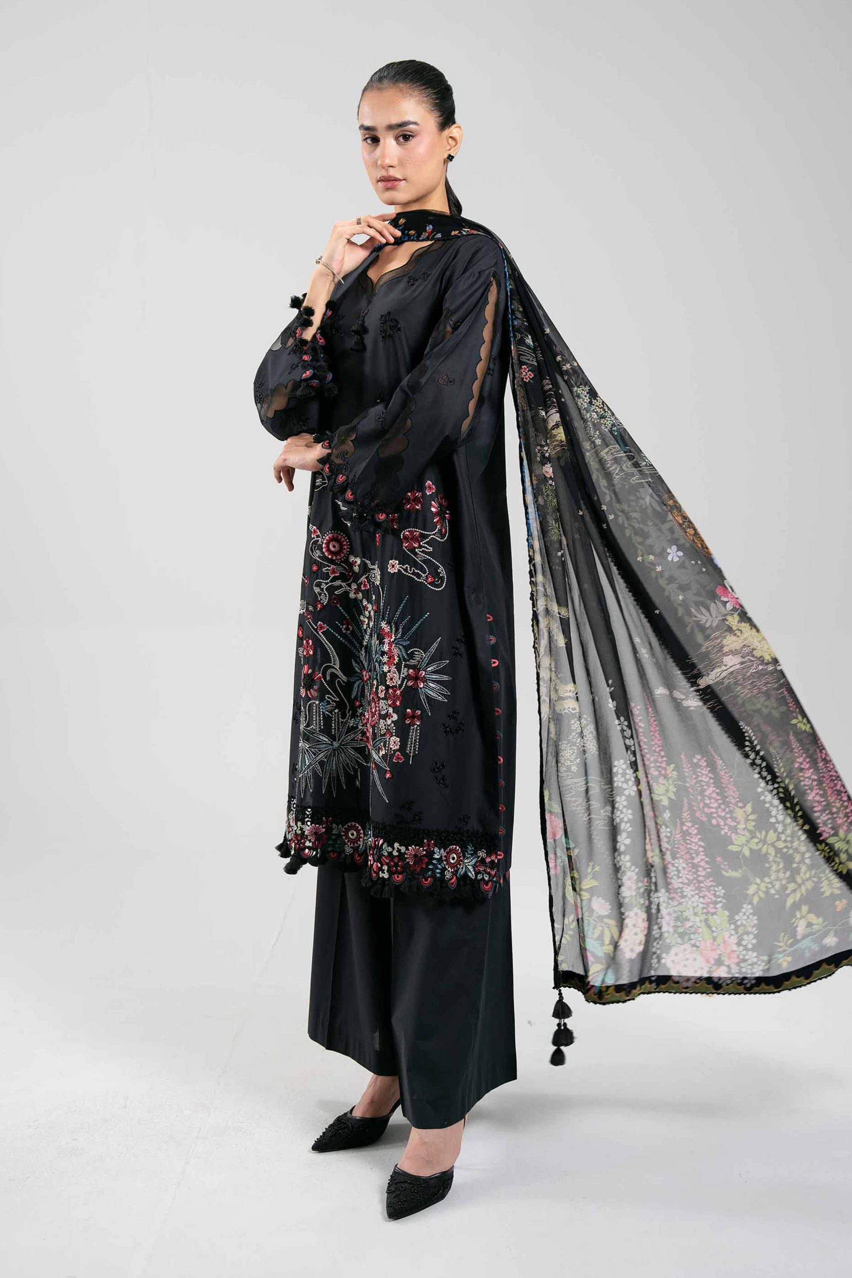 3 Piece - Digital Printed Embroidered Suit - 42601304 - Image 4