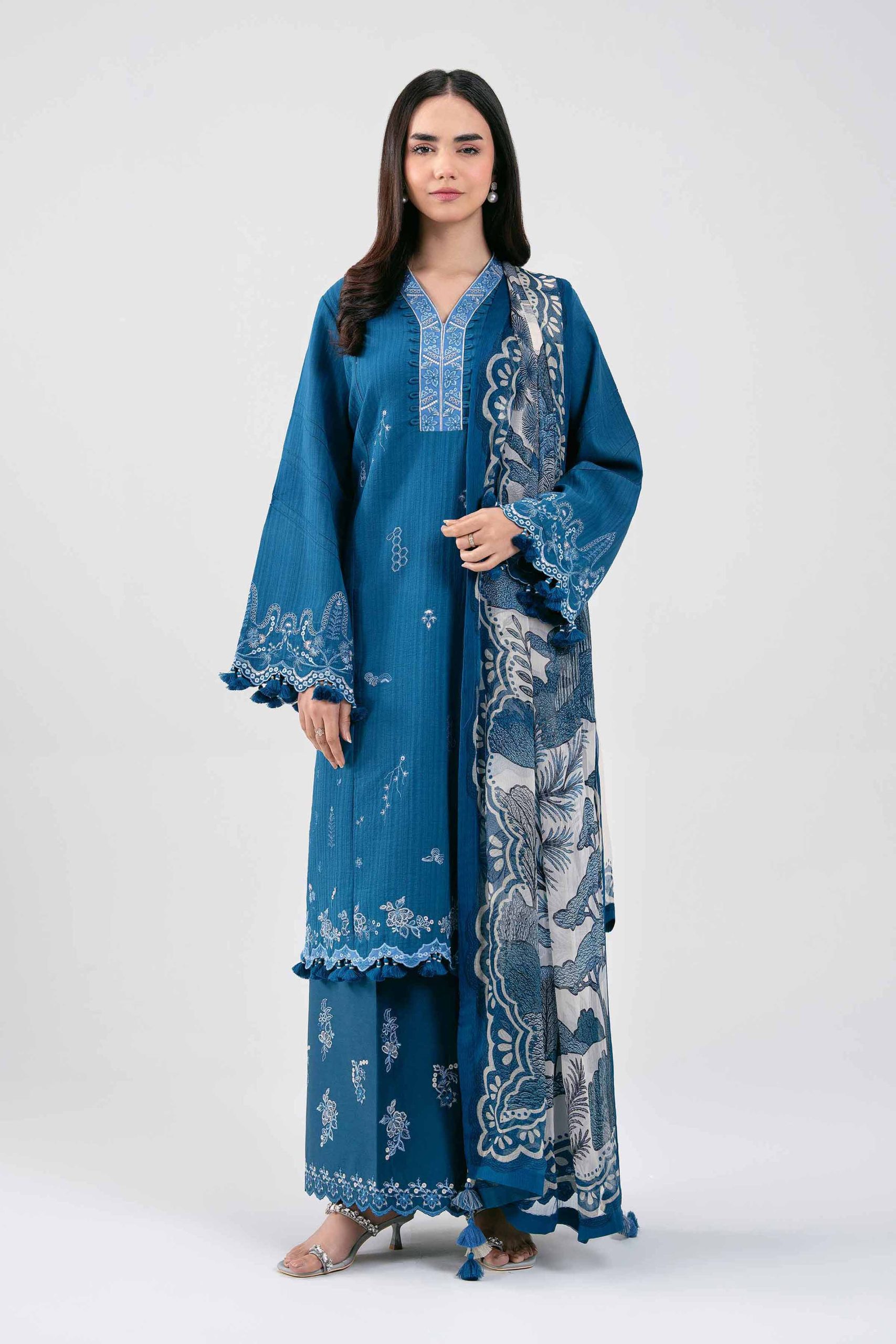 3 Piece - Digital Printed Embroidered Suit - 42601314