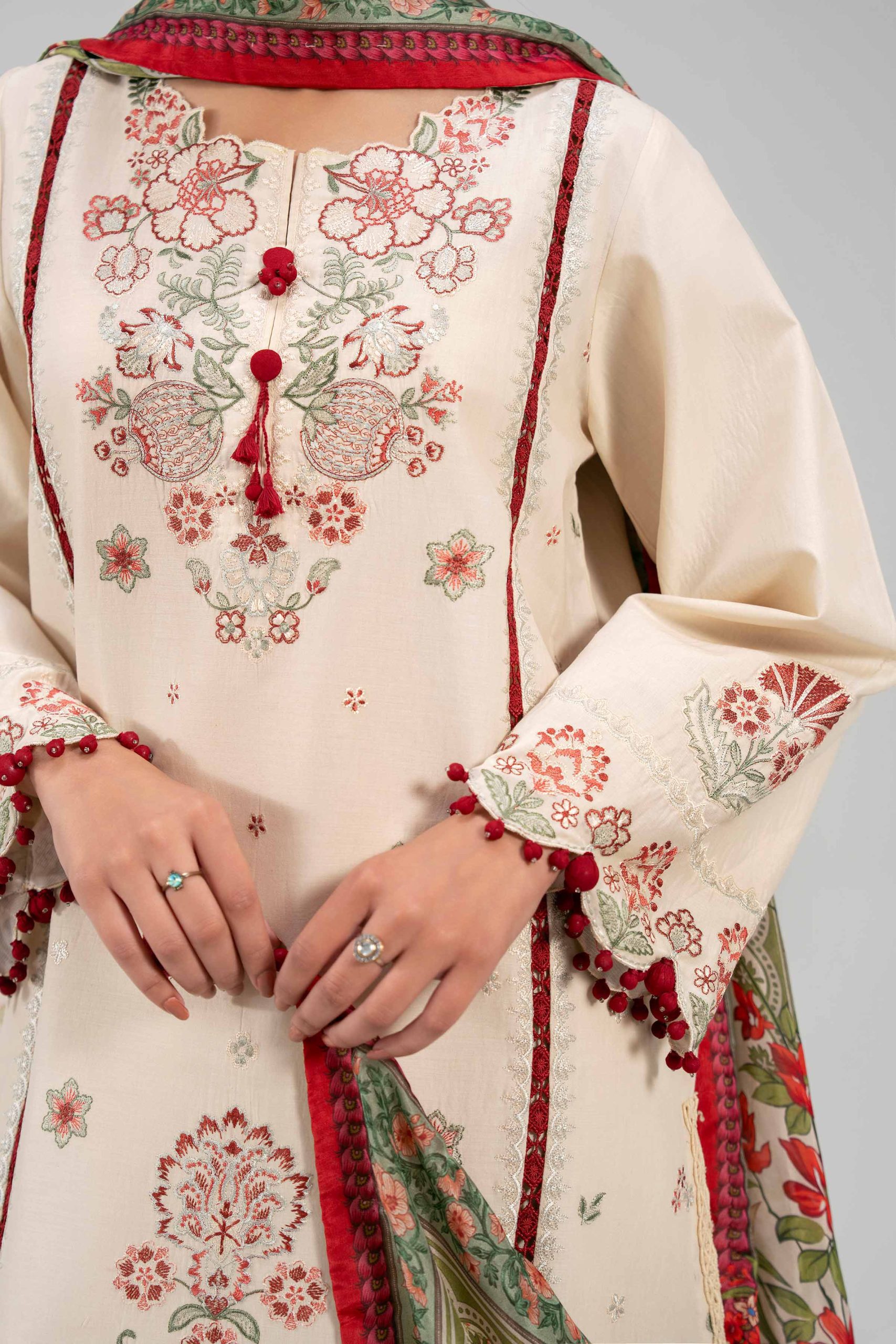 3 Piece - Digital Printed Embroidered Suit - 42601322 - Image 4