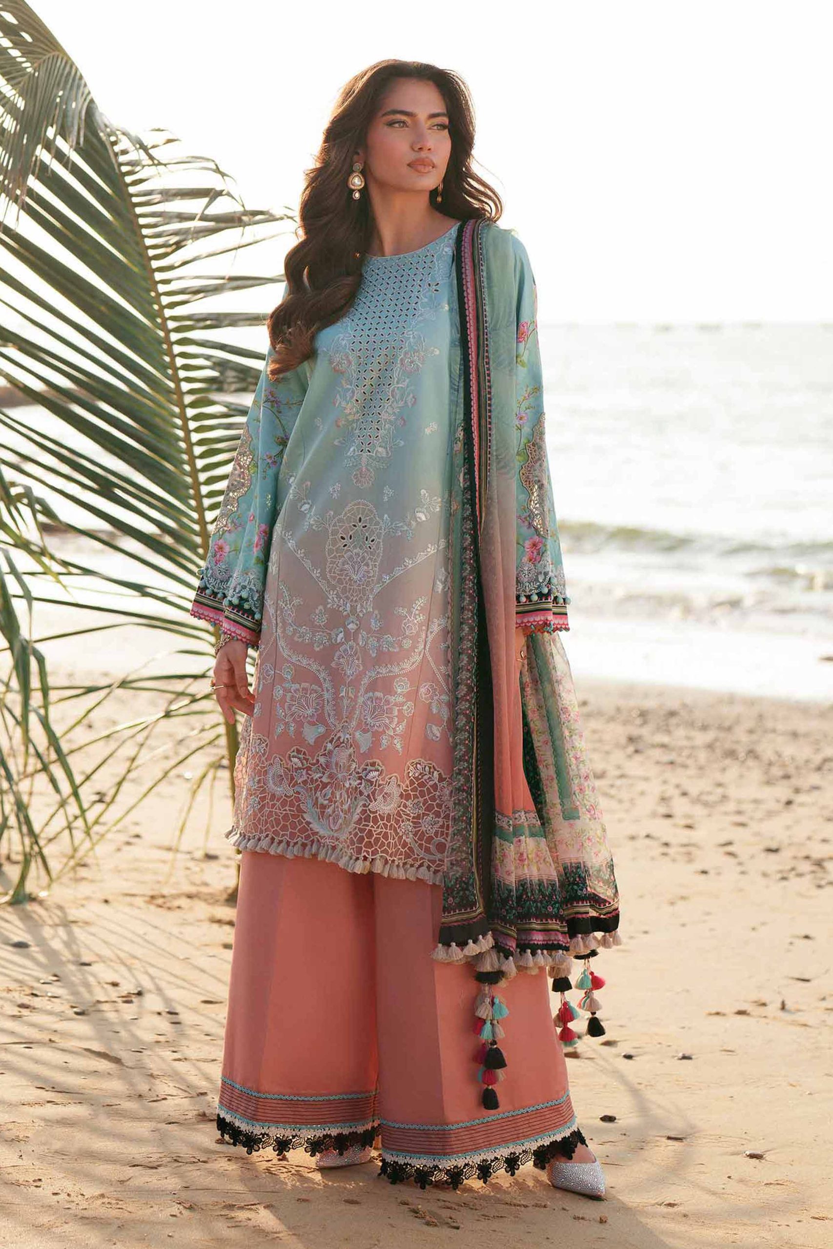 3 Piece - Digital Printed Embroidered Suit - 42601326