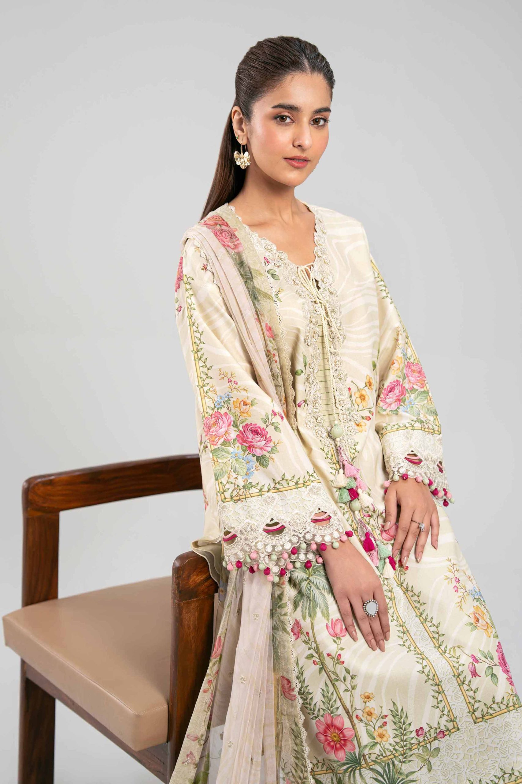 3 Piece - Digital Printed Embroidered Suit - 42601328 - Image 2