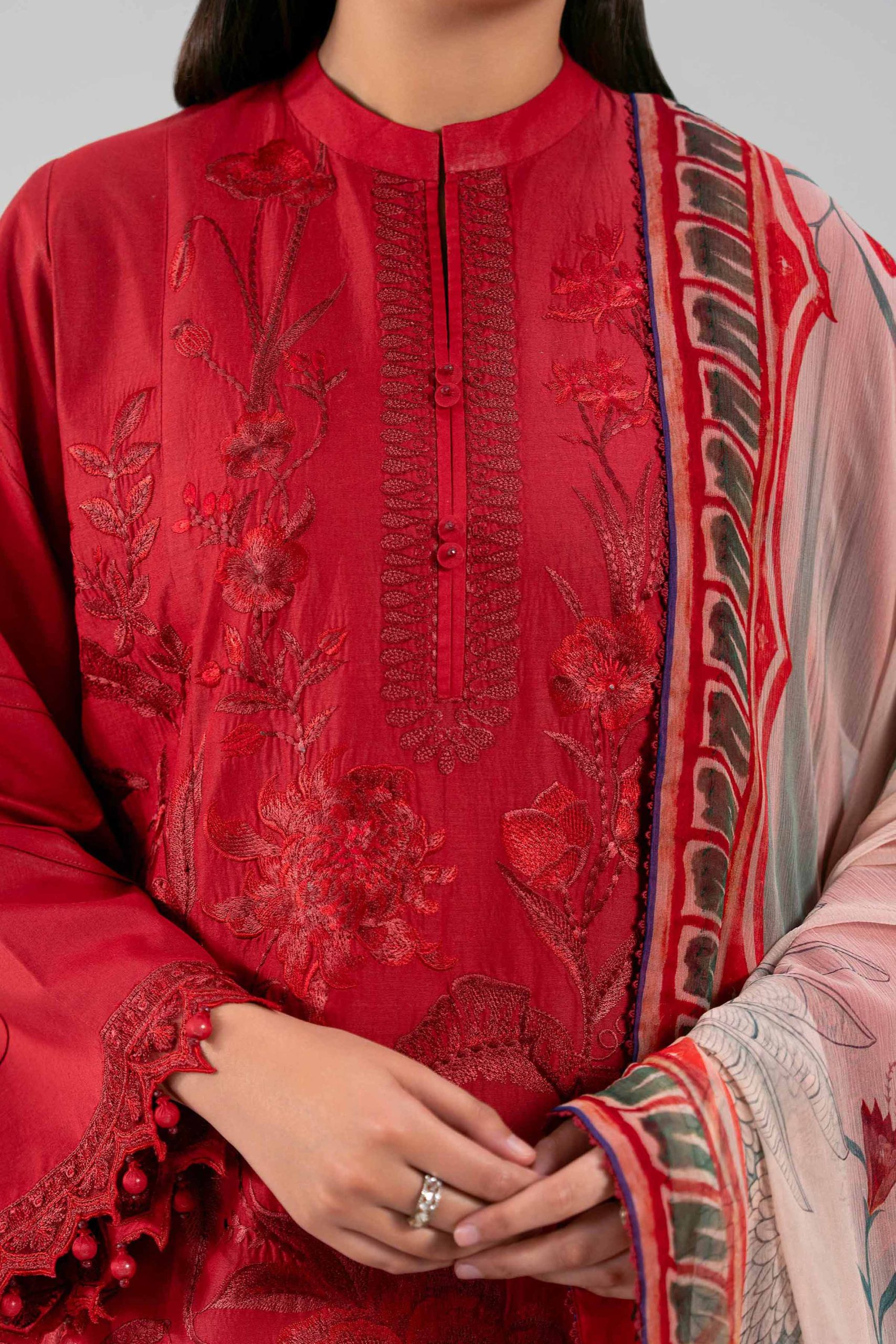 3 Piece - Digital Printed Embroidered Suit - 42601342 - Image 4