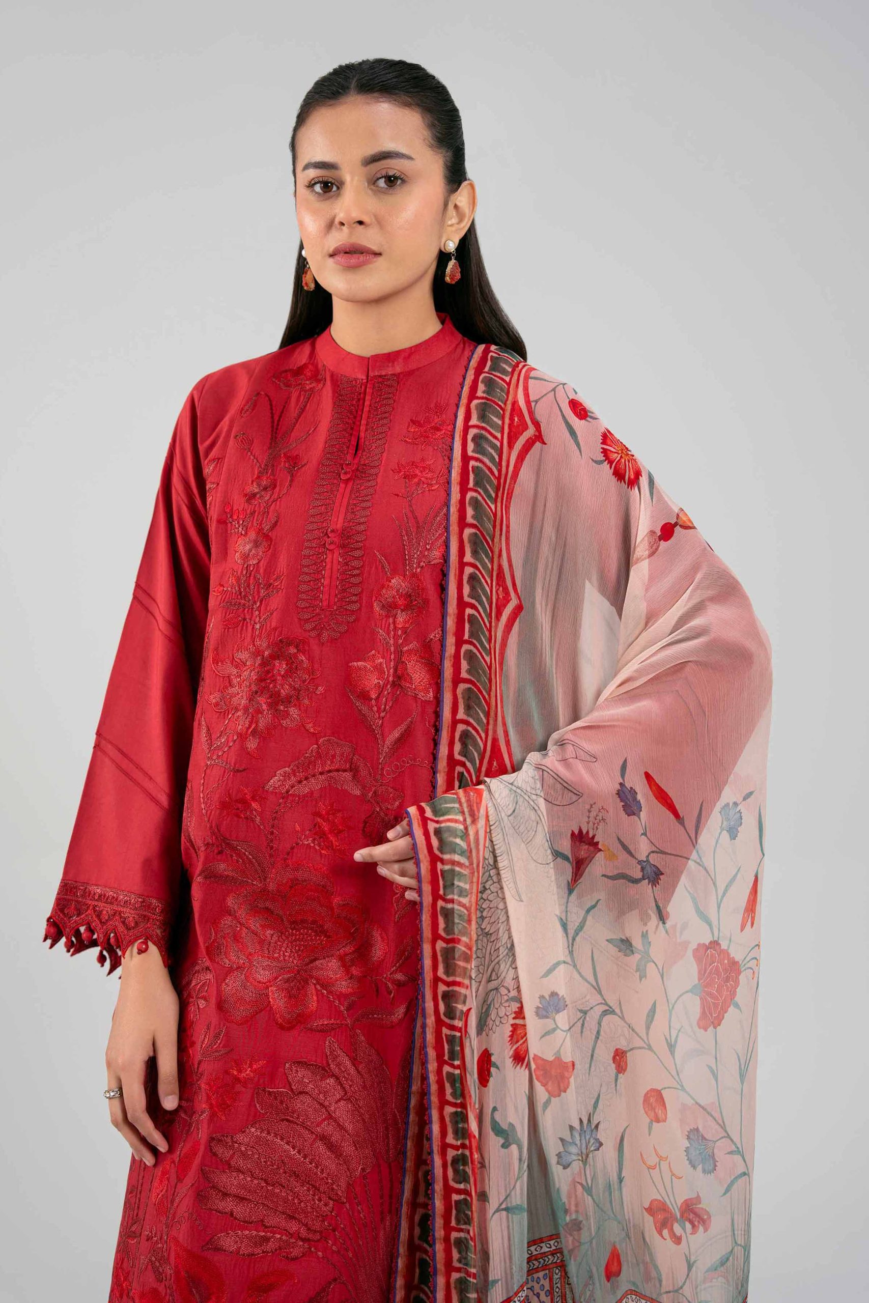 3 Piece - Digital Printed Embroidered Suit - 42601342 - Image 2