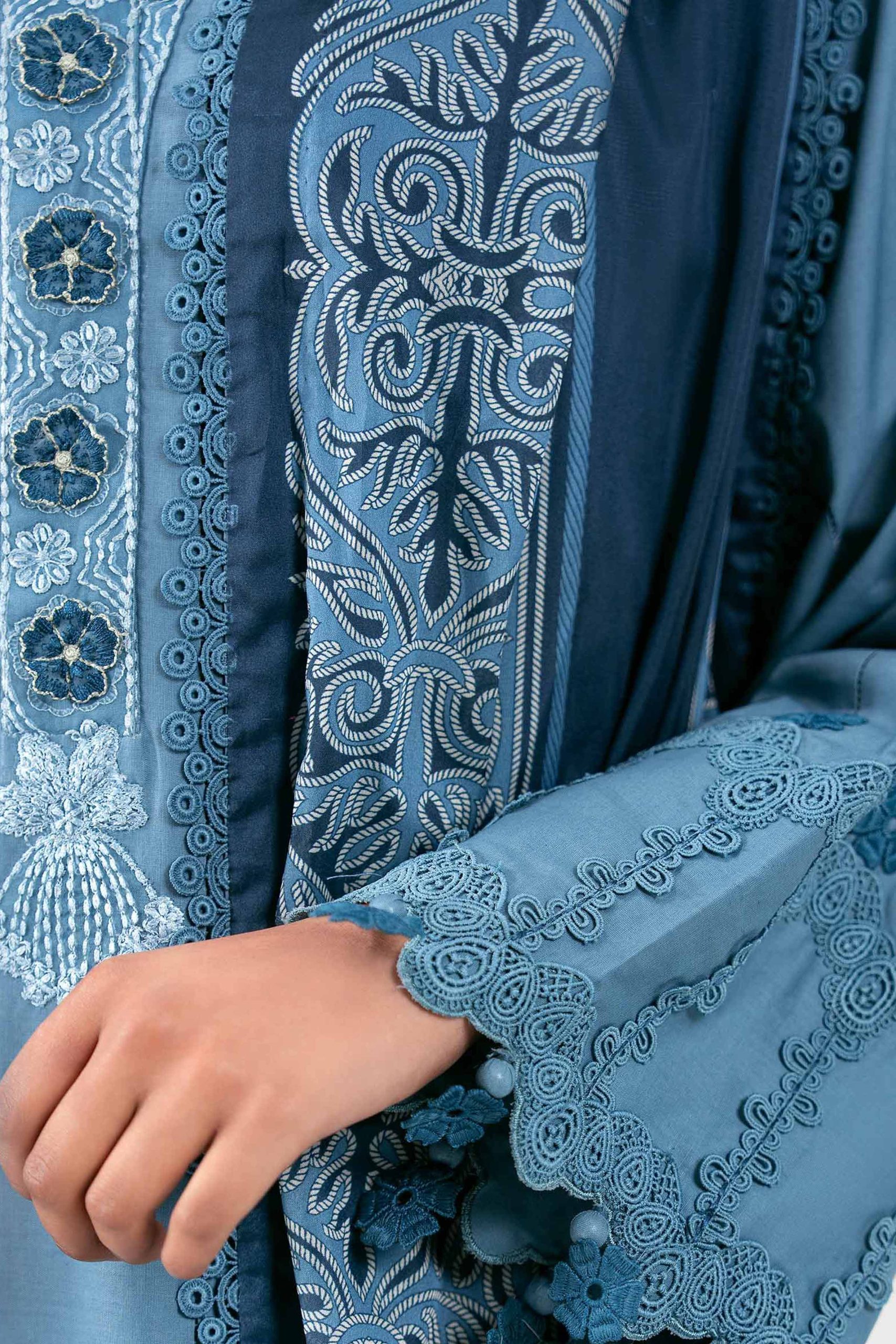 3 Piece - Digital Printed Embroidered Suit - 42601347 - Image 4