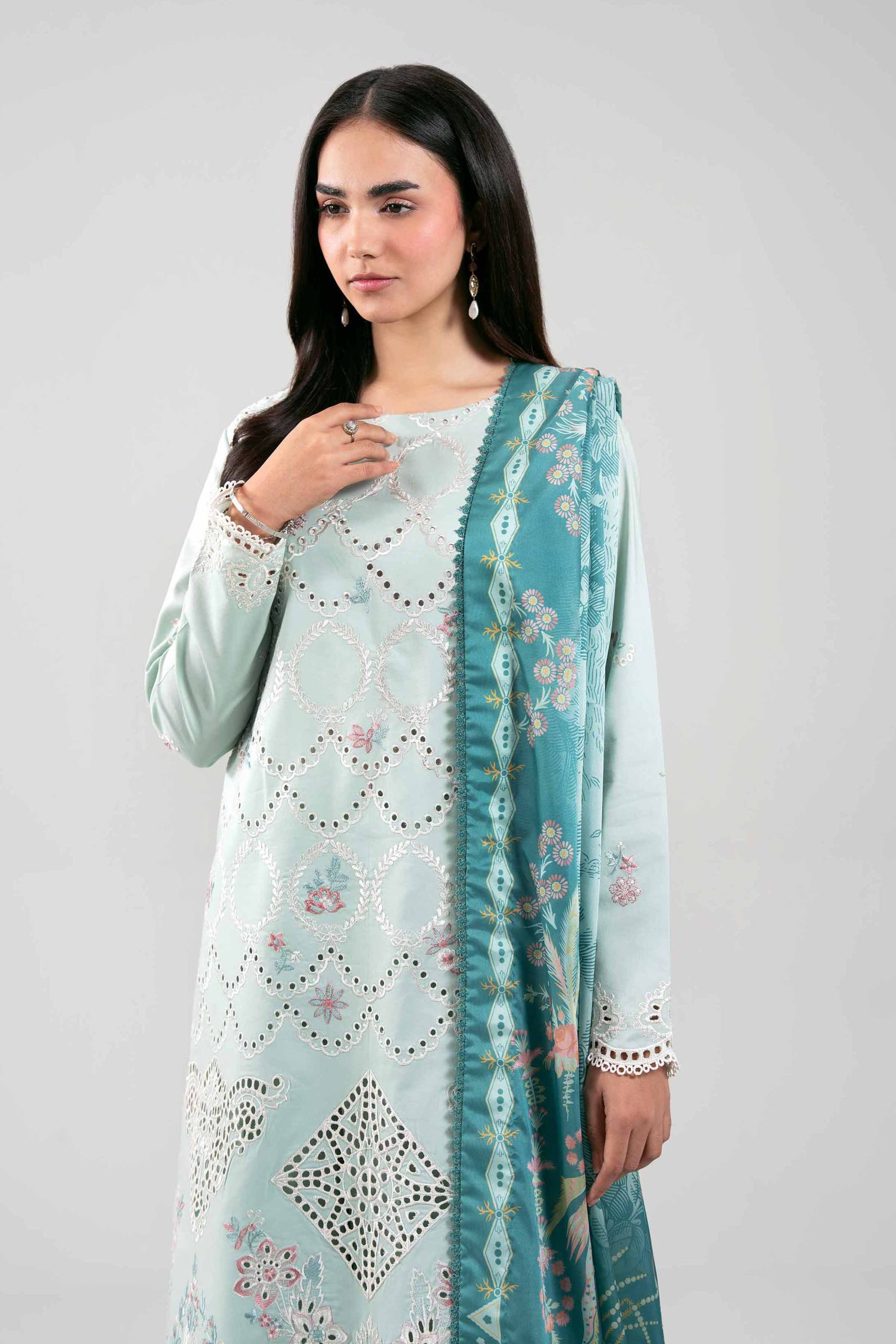 3 Piece - Digital Printed Embroidered Suit - 42601348 - Image 2
