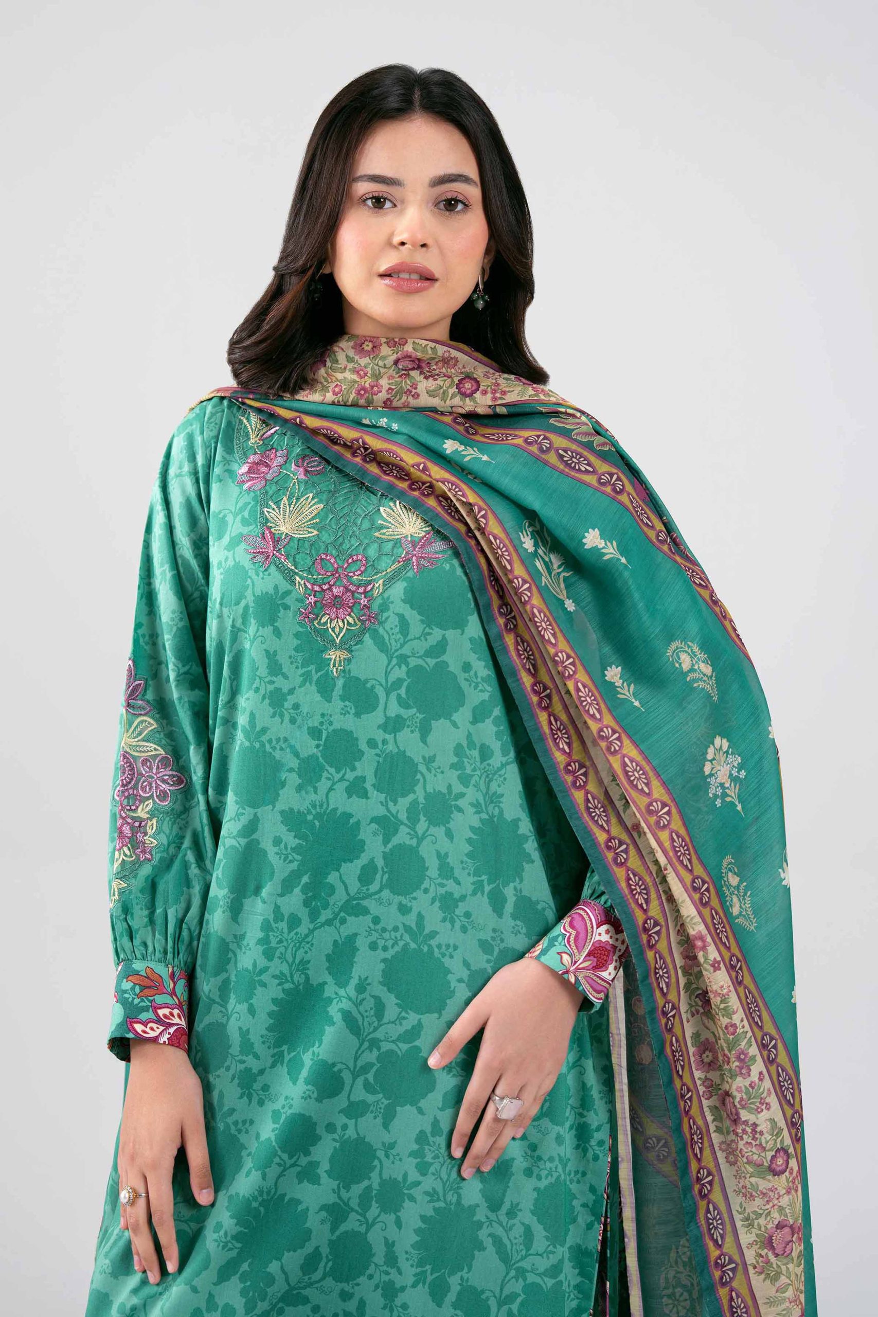 3 Piece - Digital Printed Embroidered Suit - 42601355 - Image 2
