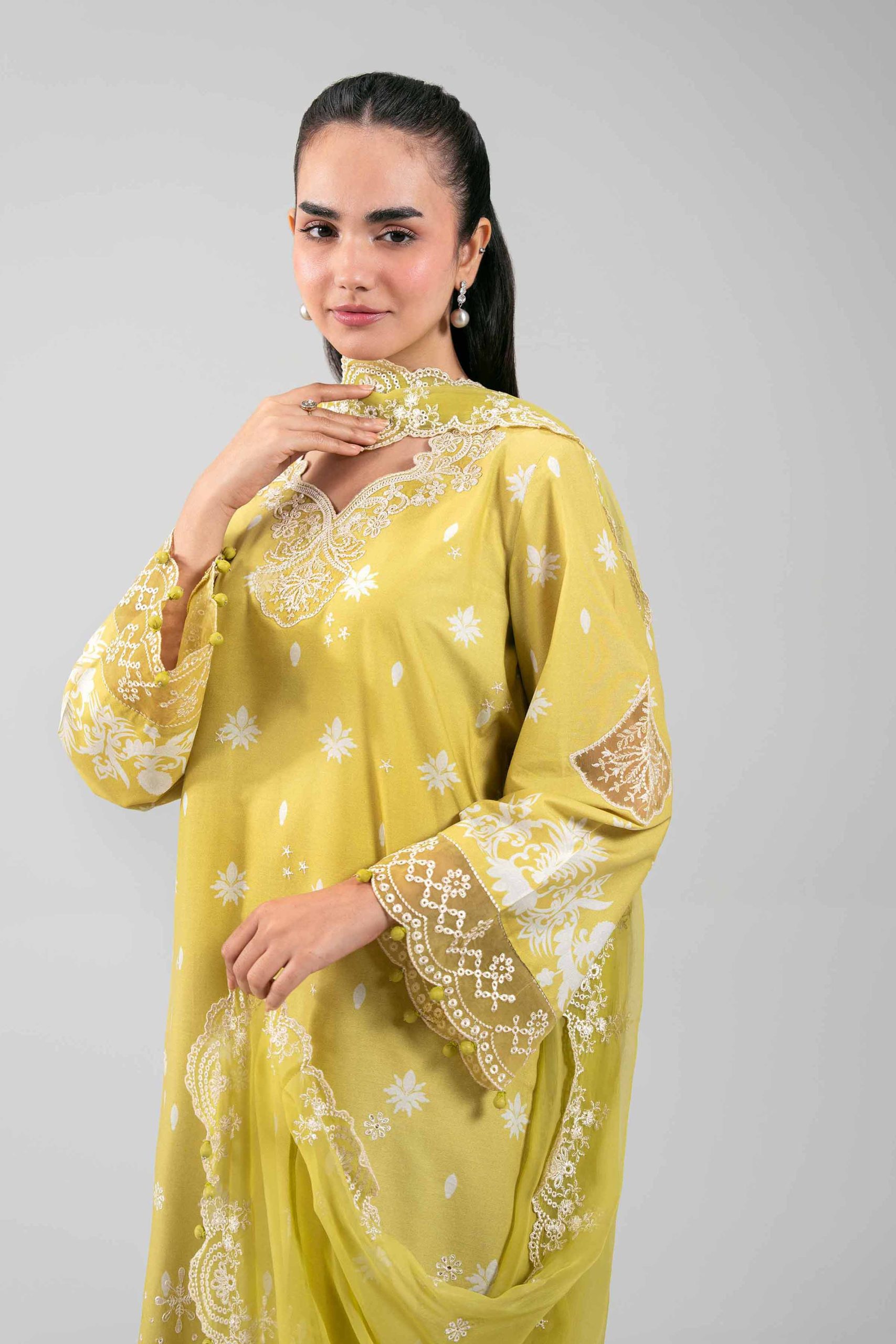 3 Piece - Digital Printed Embroidered Suit - 42601386 - Image 2