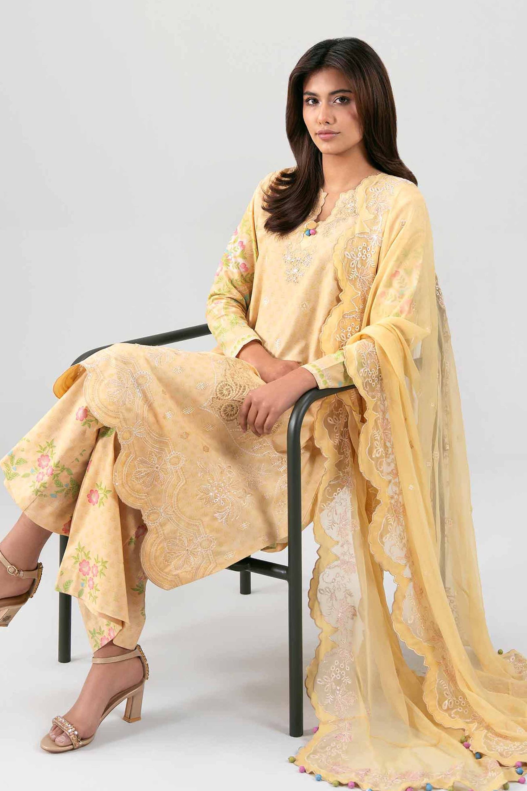 3 Piece - Digital Printed Embroidered Suit - 42601388 - Image 2